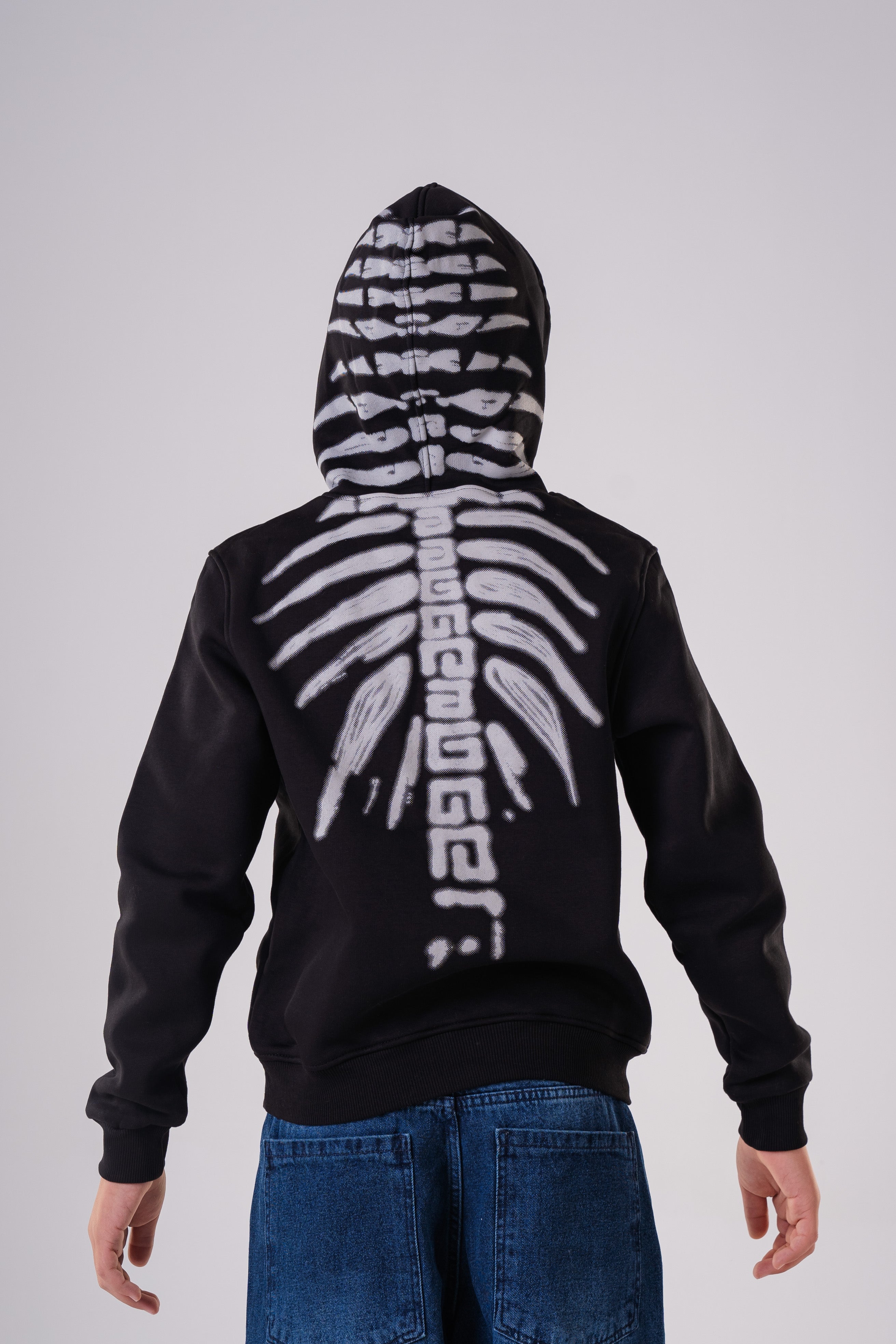 Skeleton Spine Graphic Hoodie For Boys