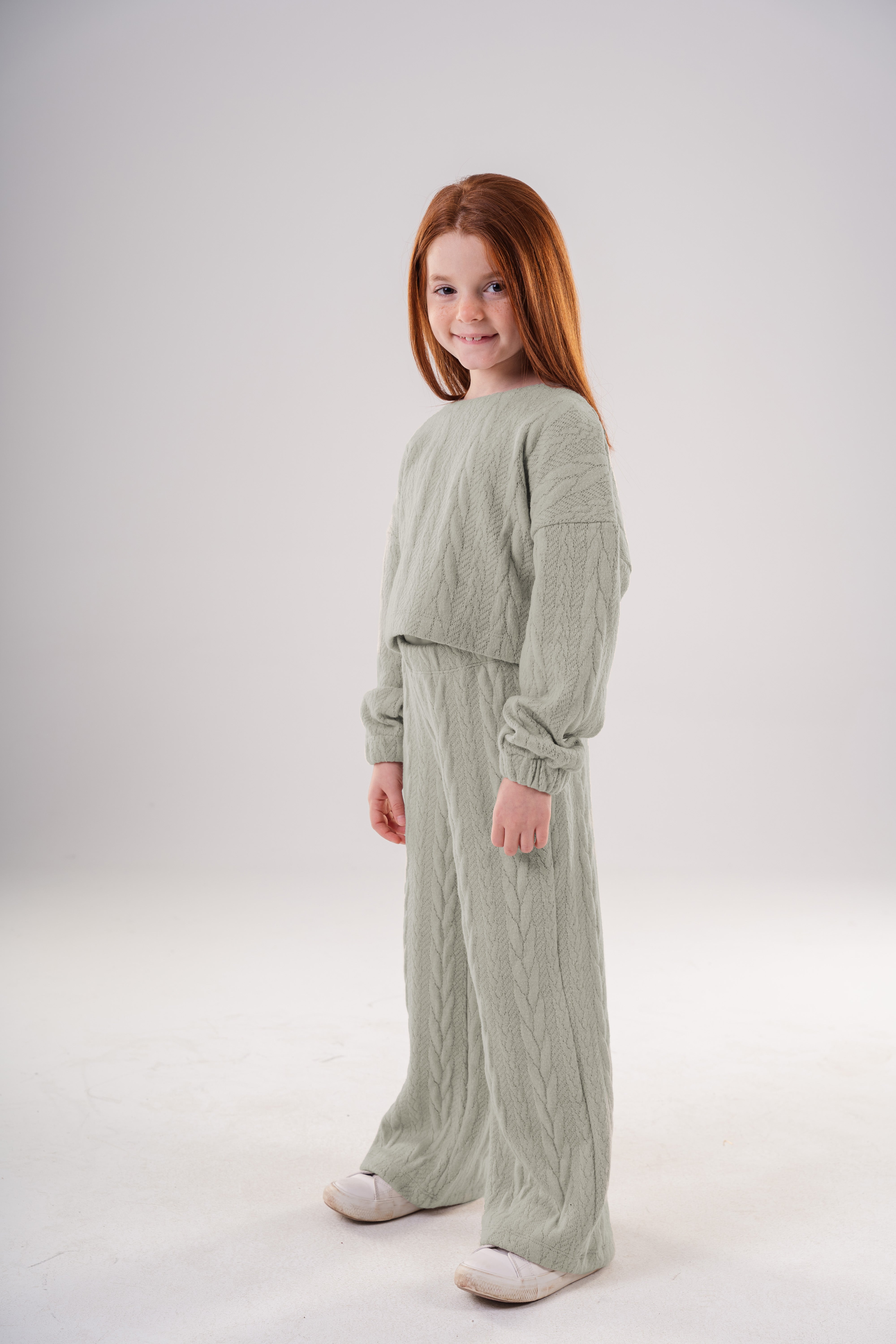 Girls Cozy Knitted Loungewear Set