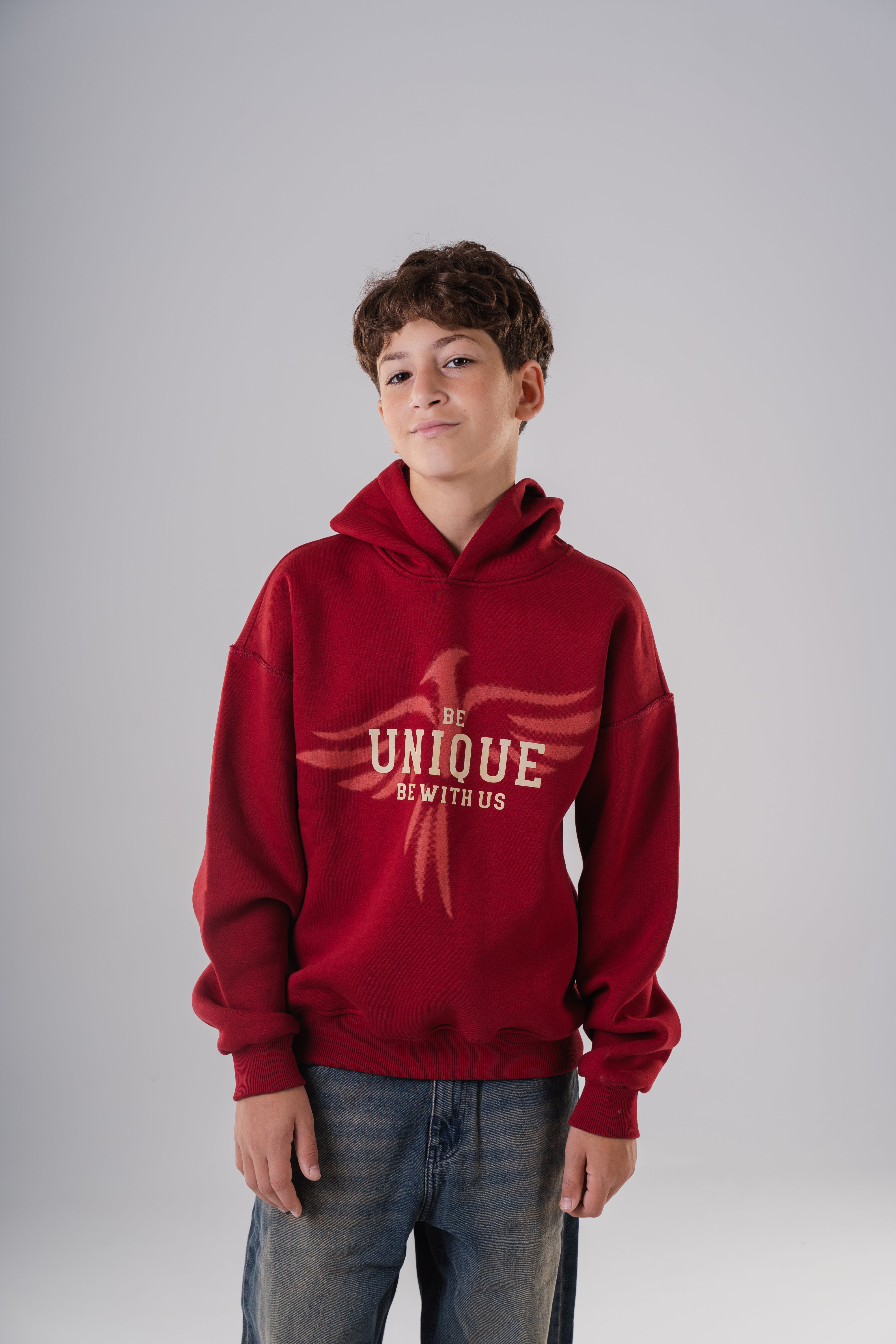 Oversized Hoodie with Eagle Graphic For Boys