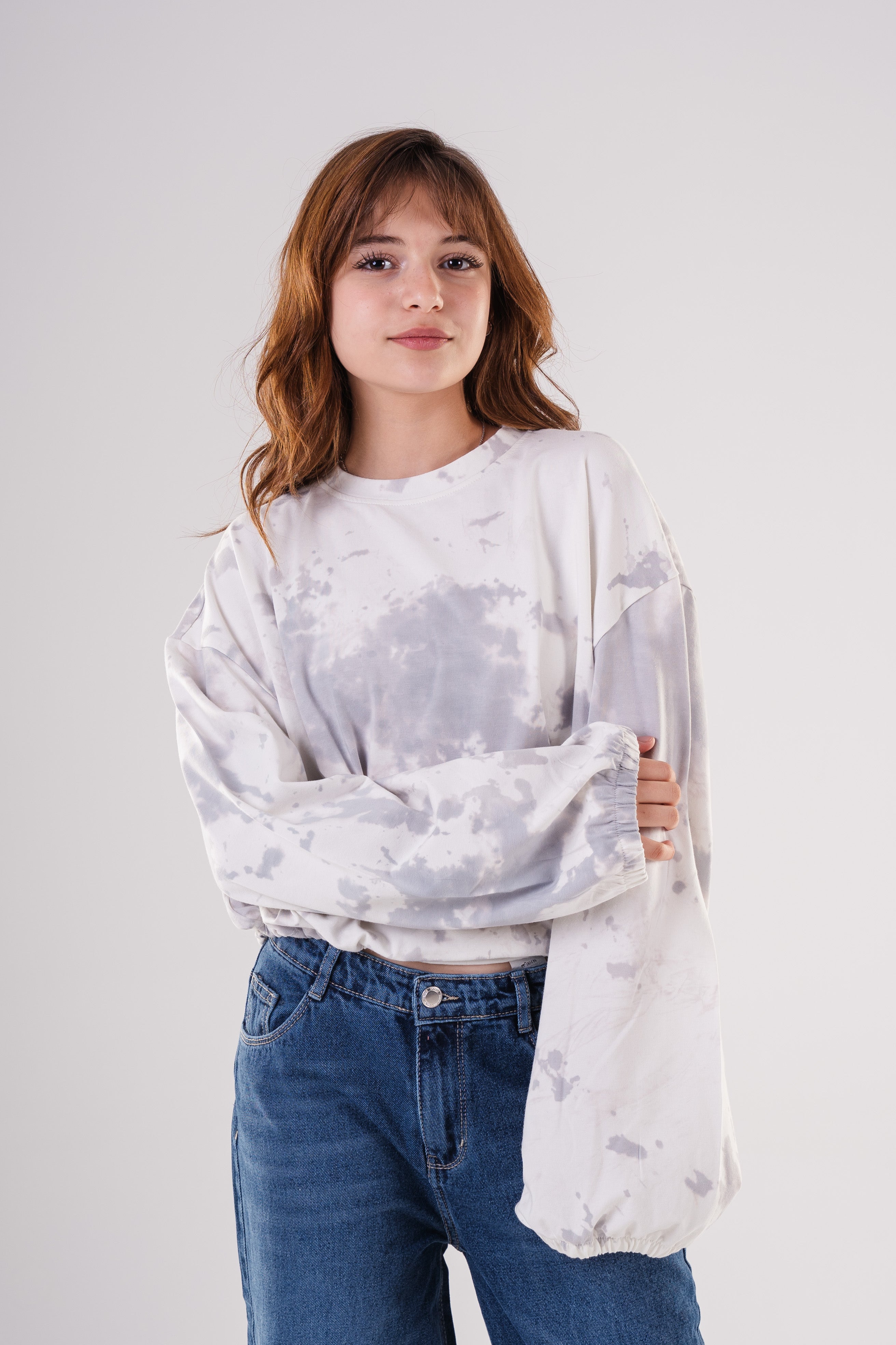 Girls Tie-Dye Cropped Sweatshirt