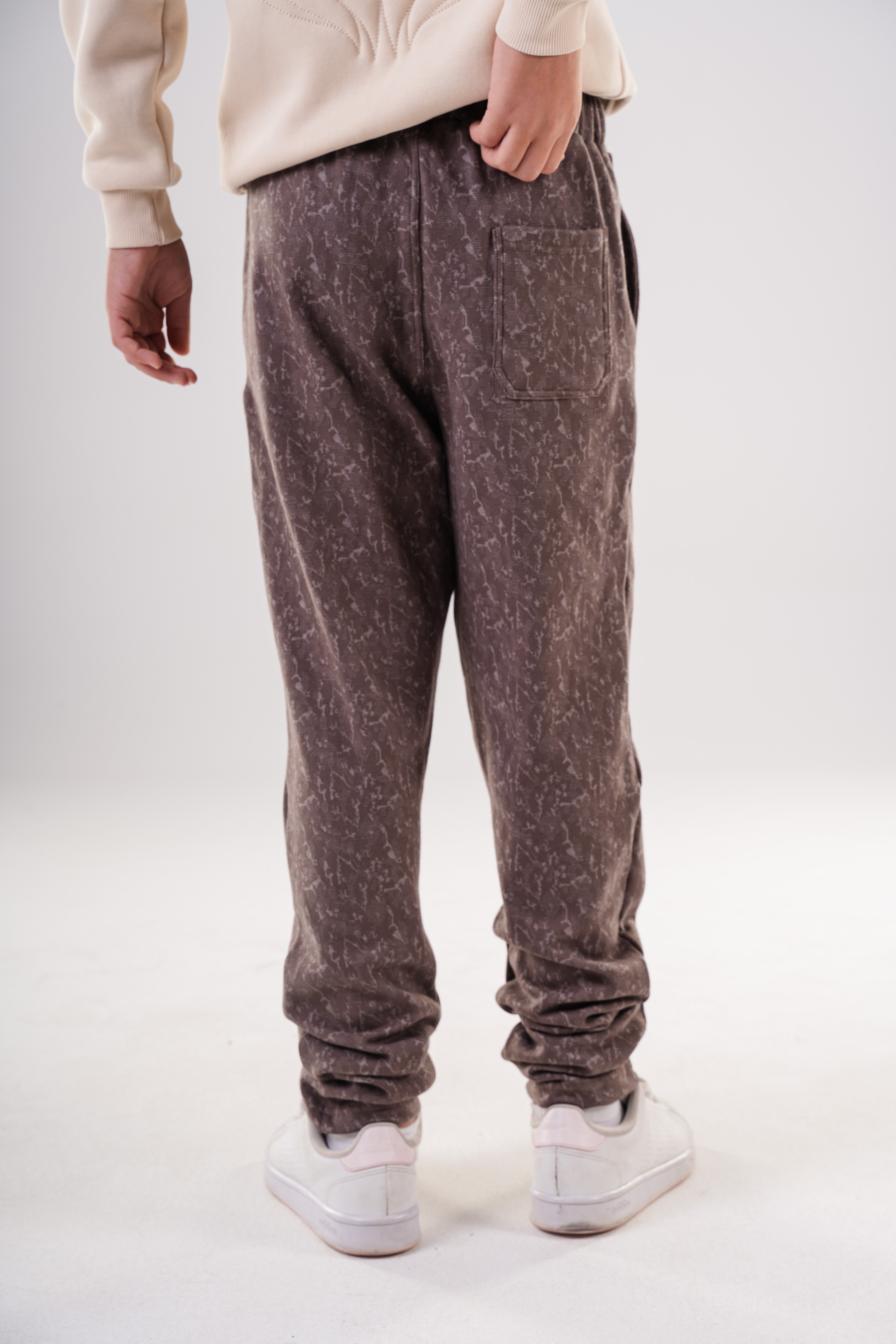 Boy's Patterned Fleece Sweatpants with Drawstring Waist