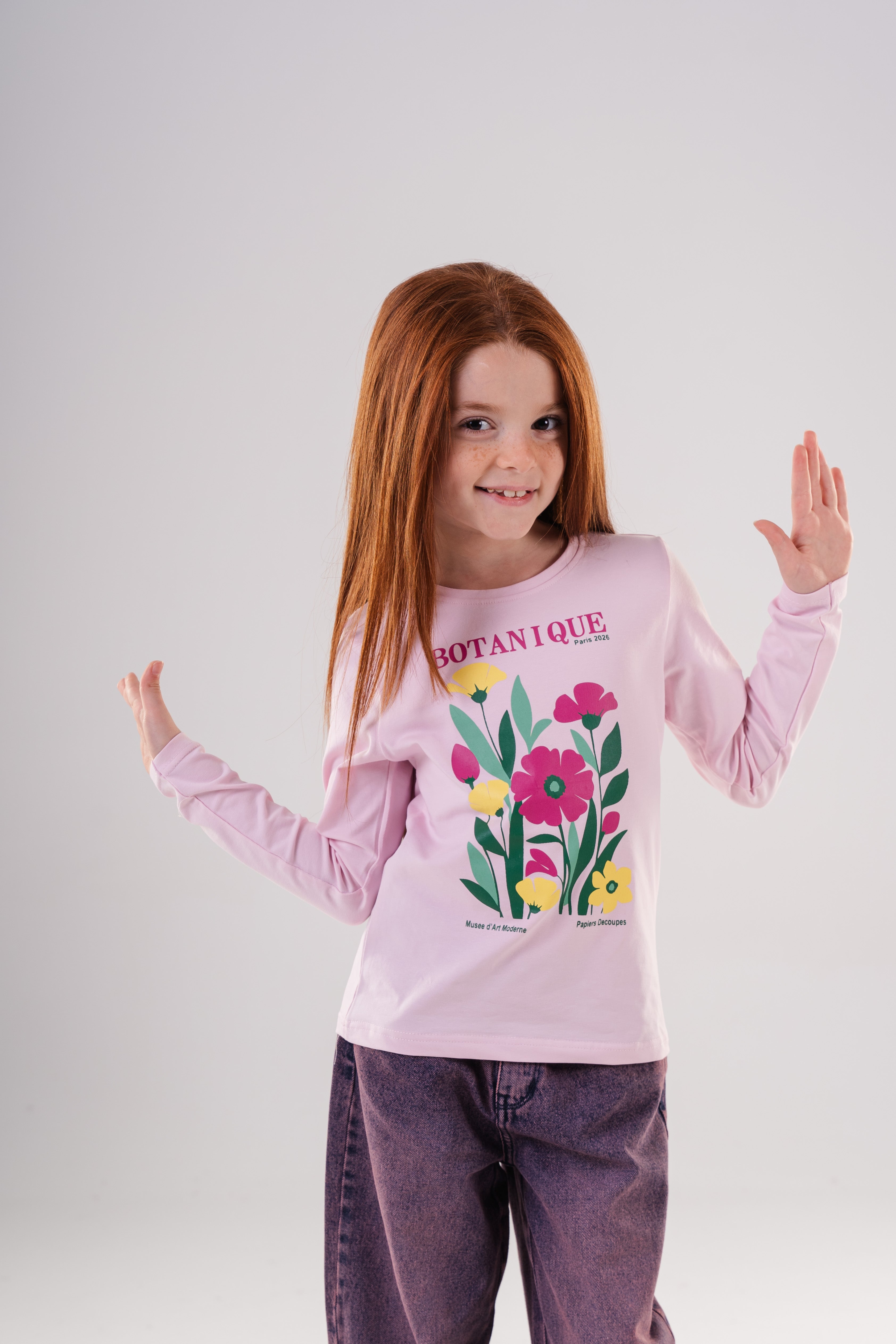 Girls Comfy Cotton Long-Sleeve Top