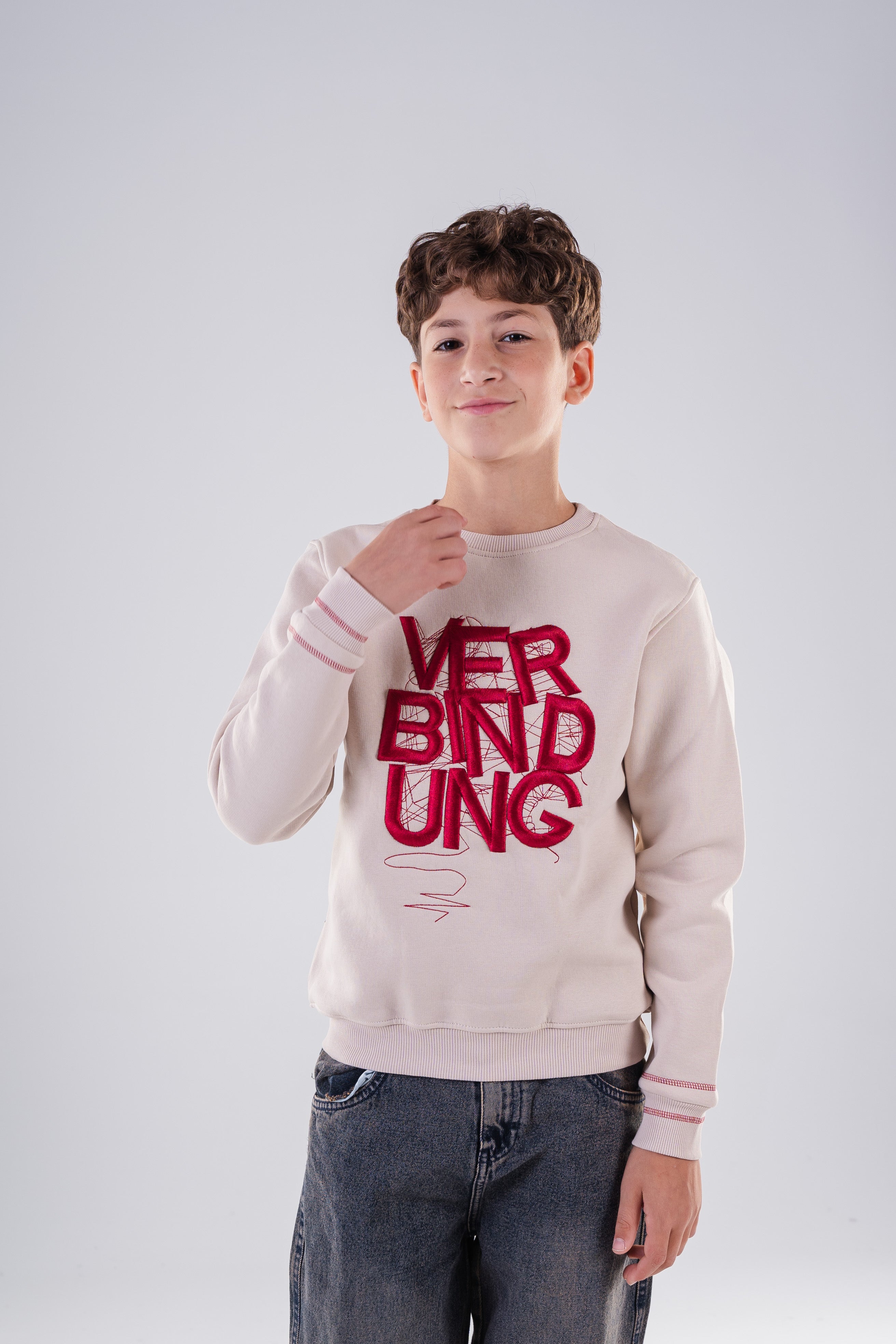 Boy's Crewneck Sweatshirt with  Embroidery