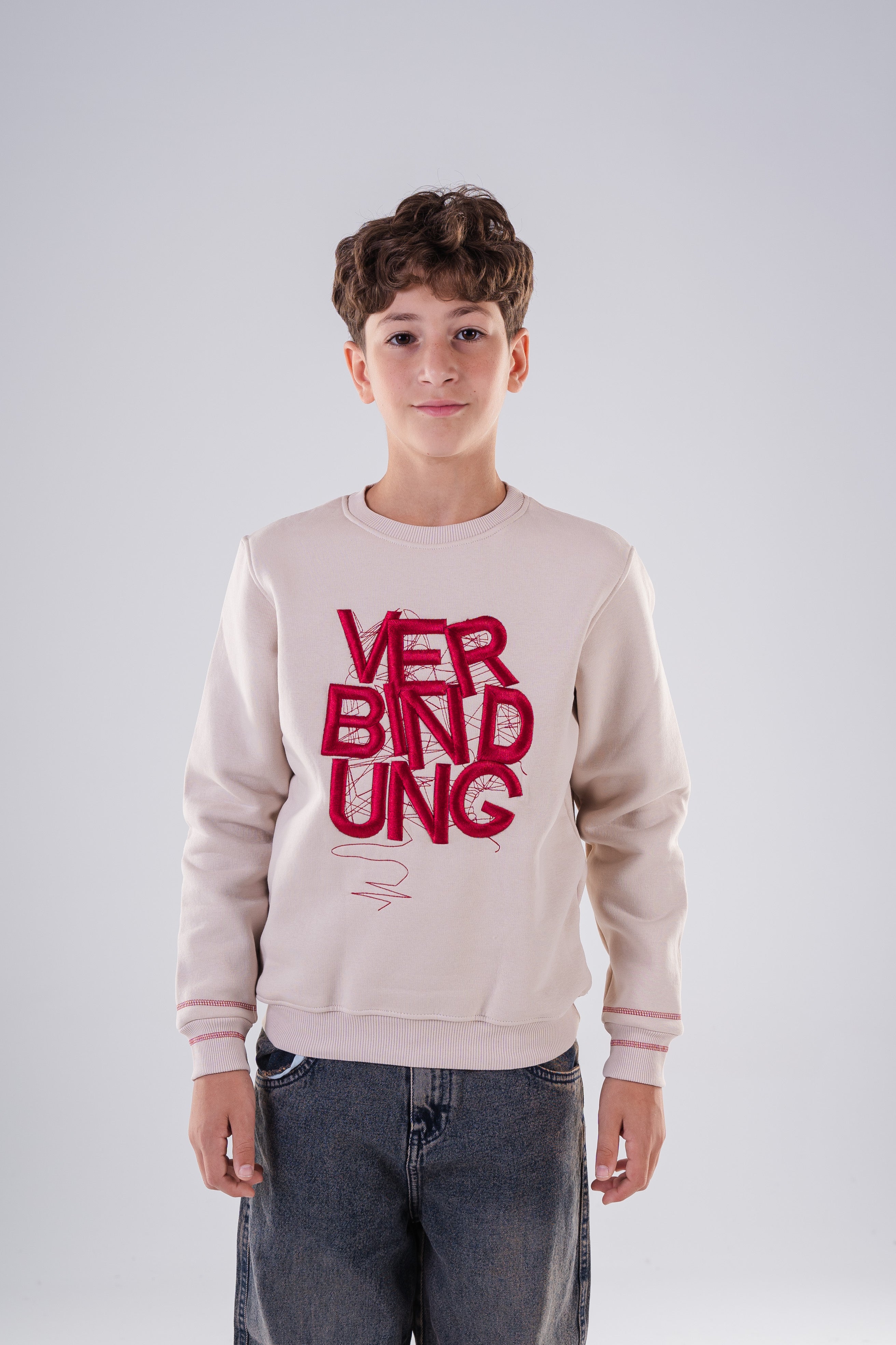 Boy's Crewneck Sweatshirt with  Embroidery