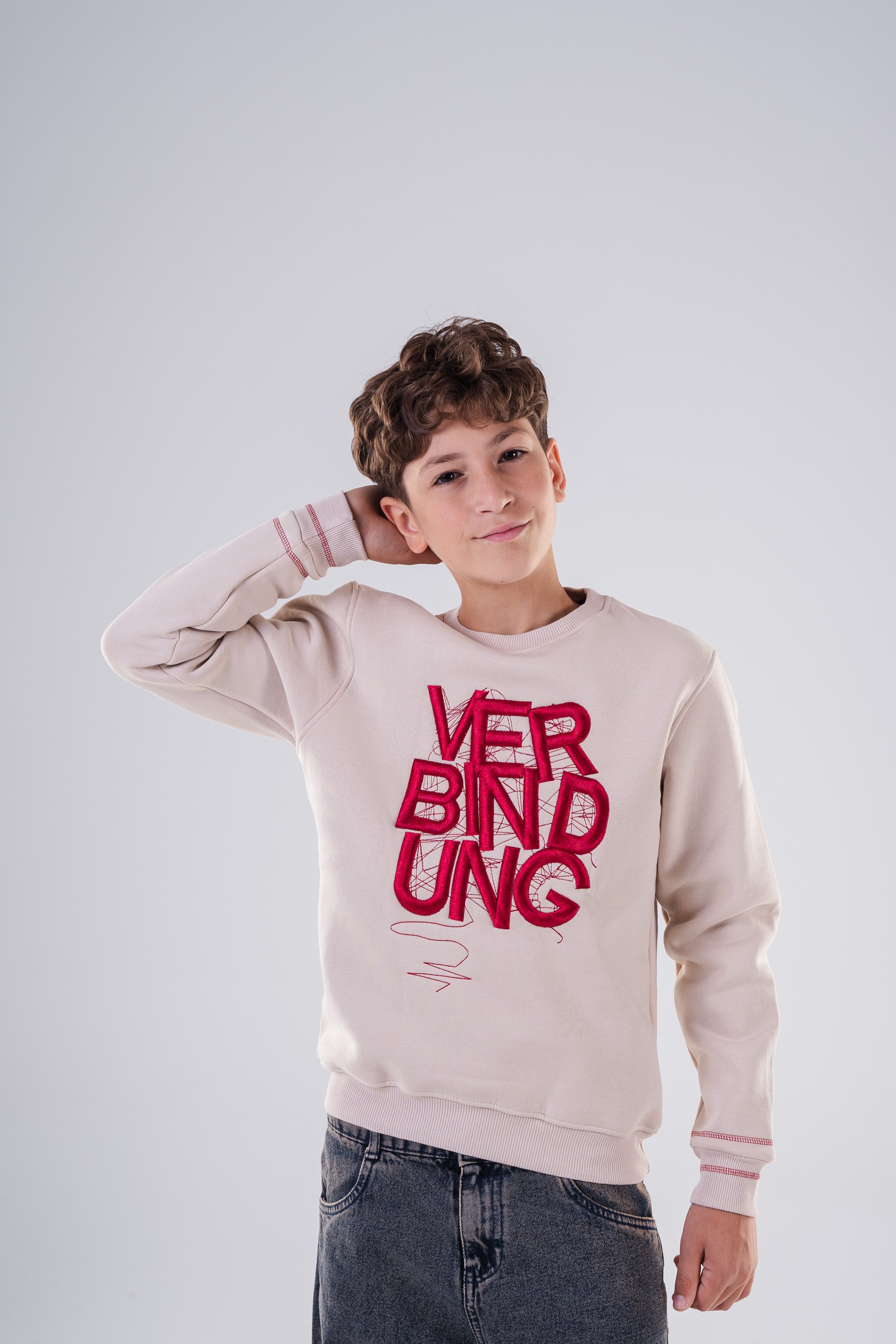 Boy's Crewneck Sweatshirt with  Embroidery