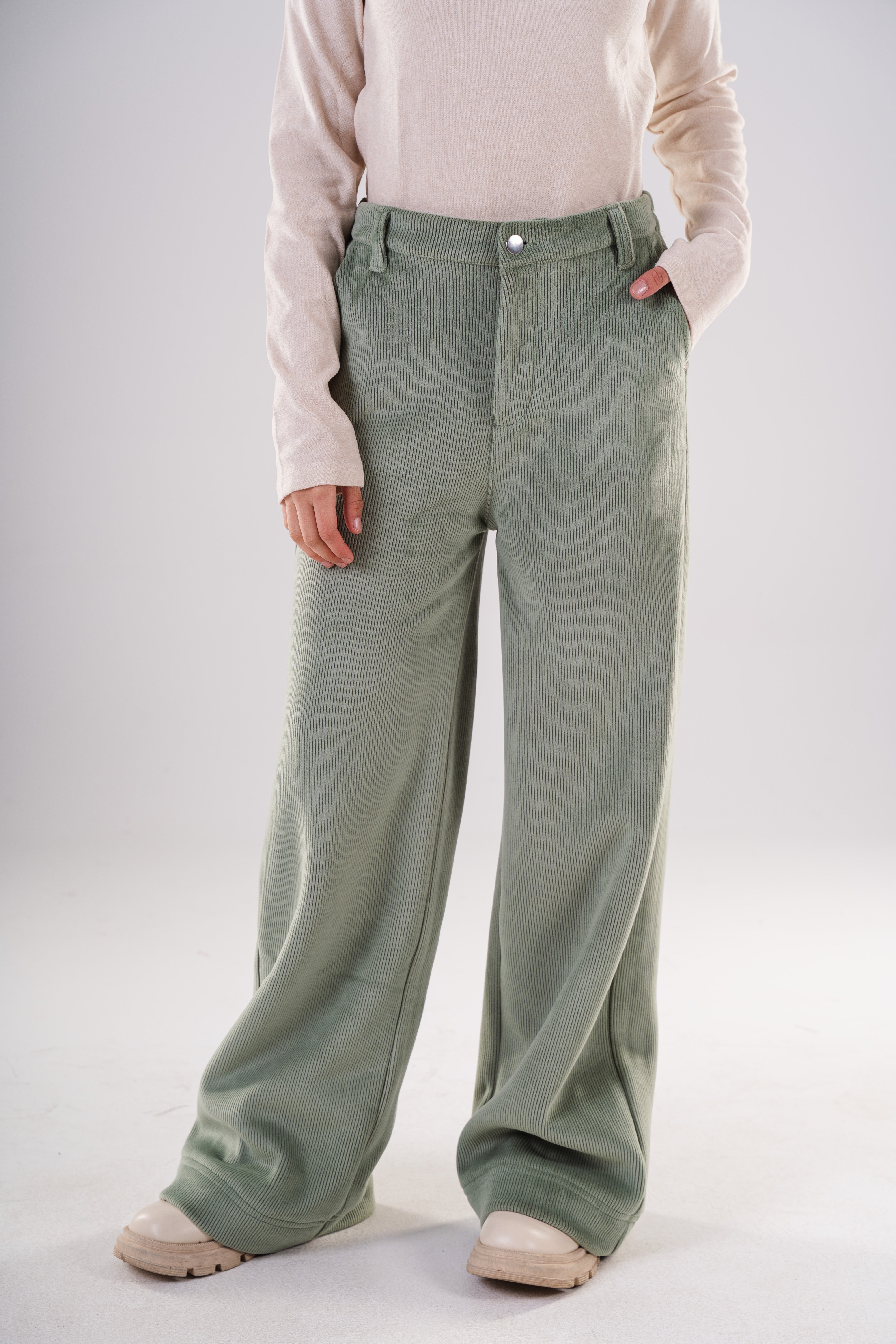 Girls' Corduroy Wide-Leg Trousers