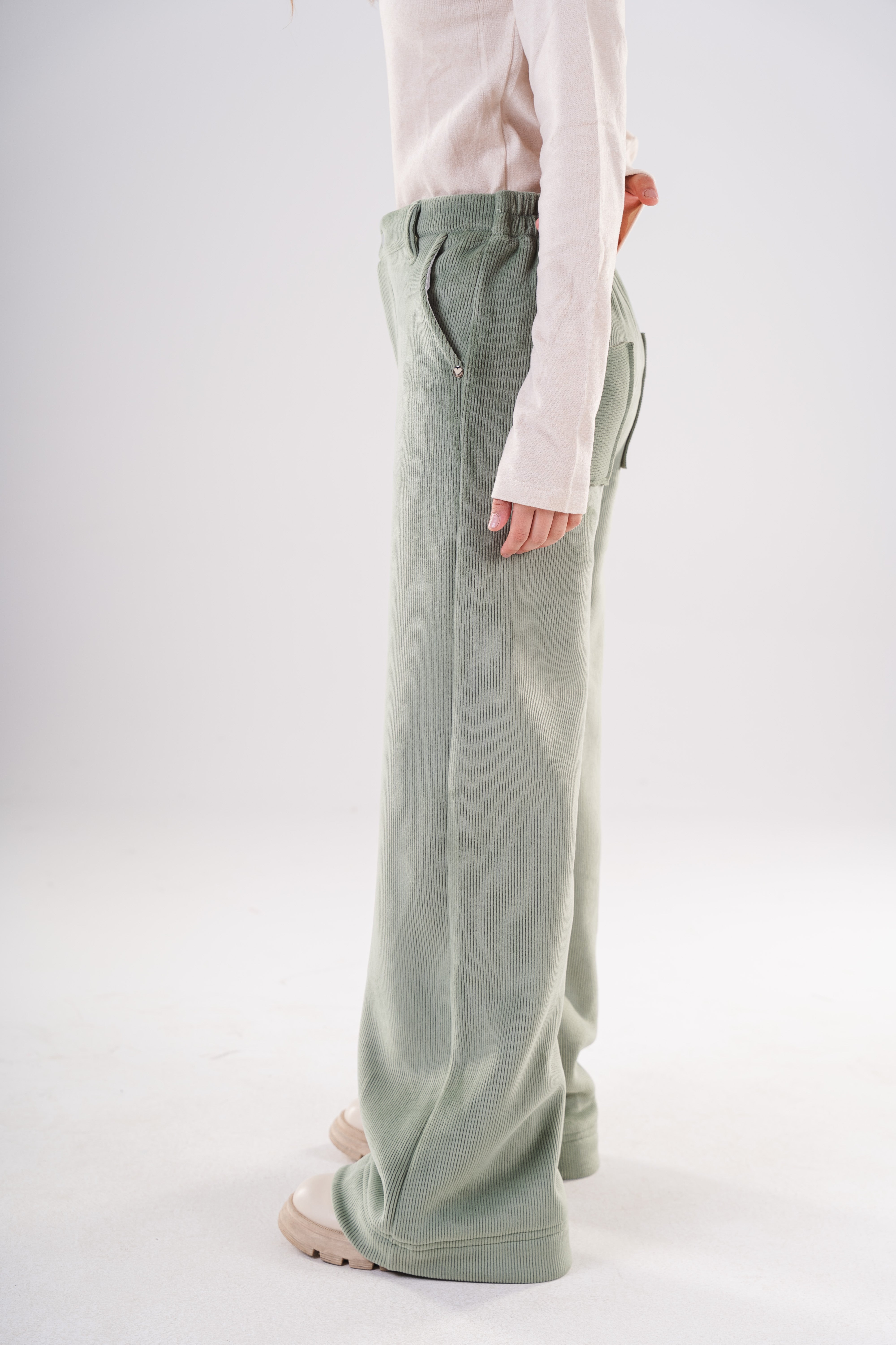 Girls' Corduroy Wide-Leg Trousers