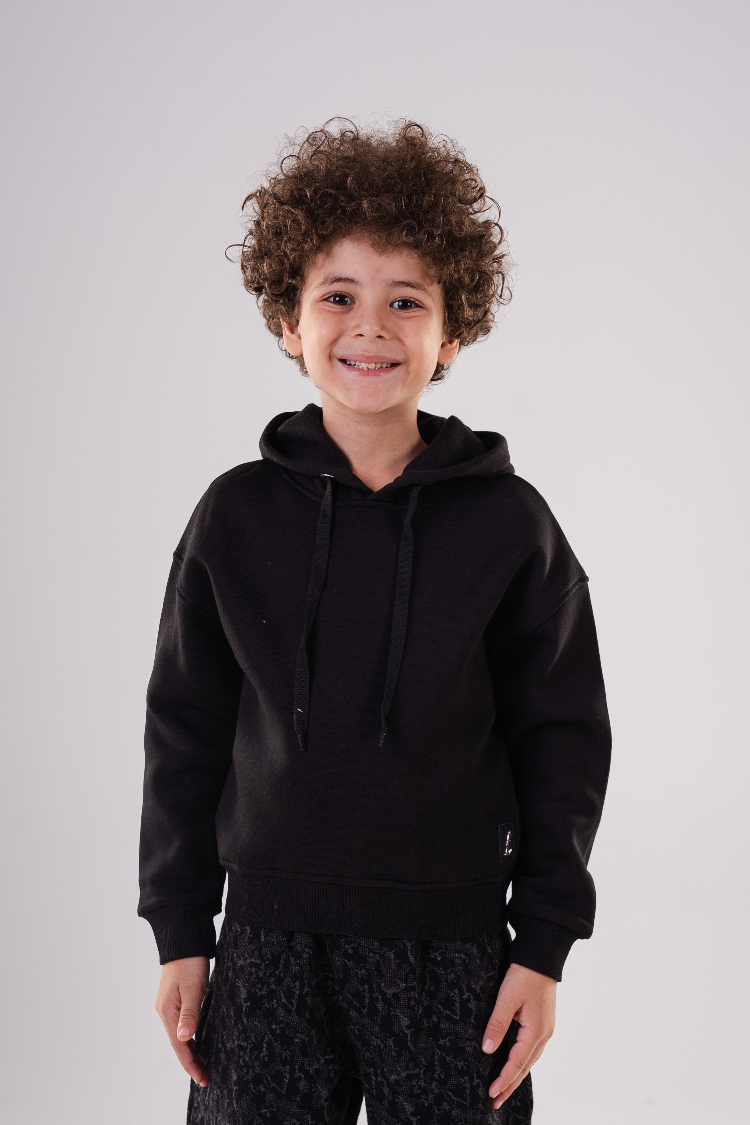 Boys Essential Hoodie with Embossed Lion Back