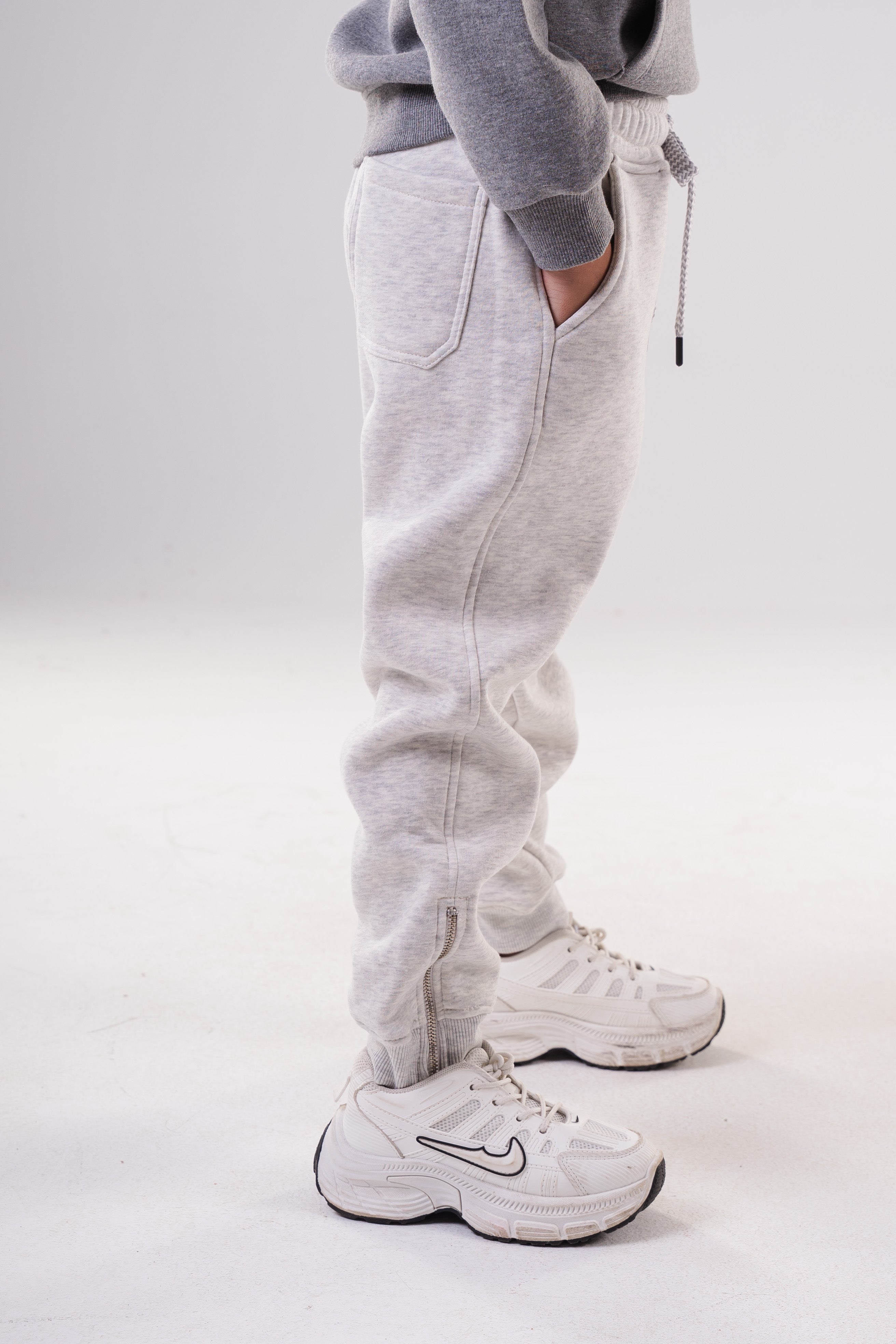 Boy's Classic Fleece Joggers with Ankle Zippers