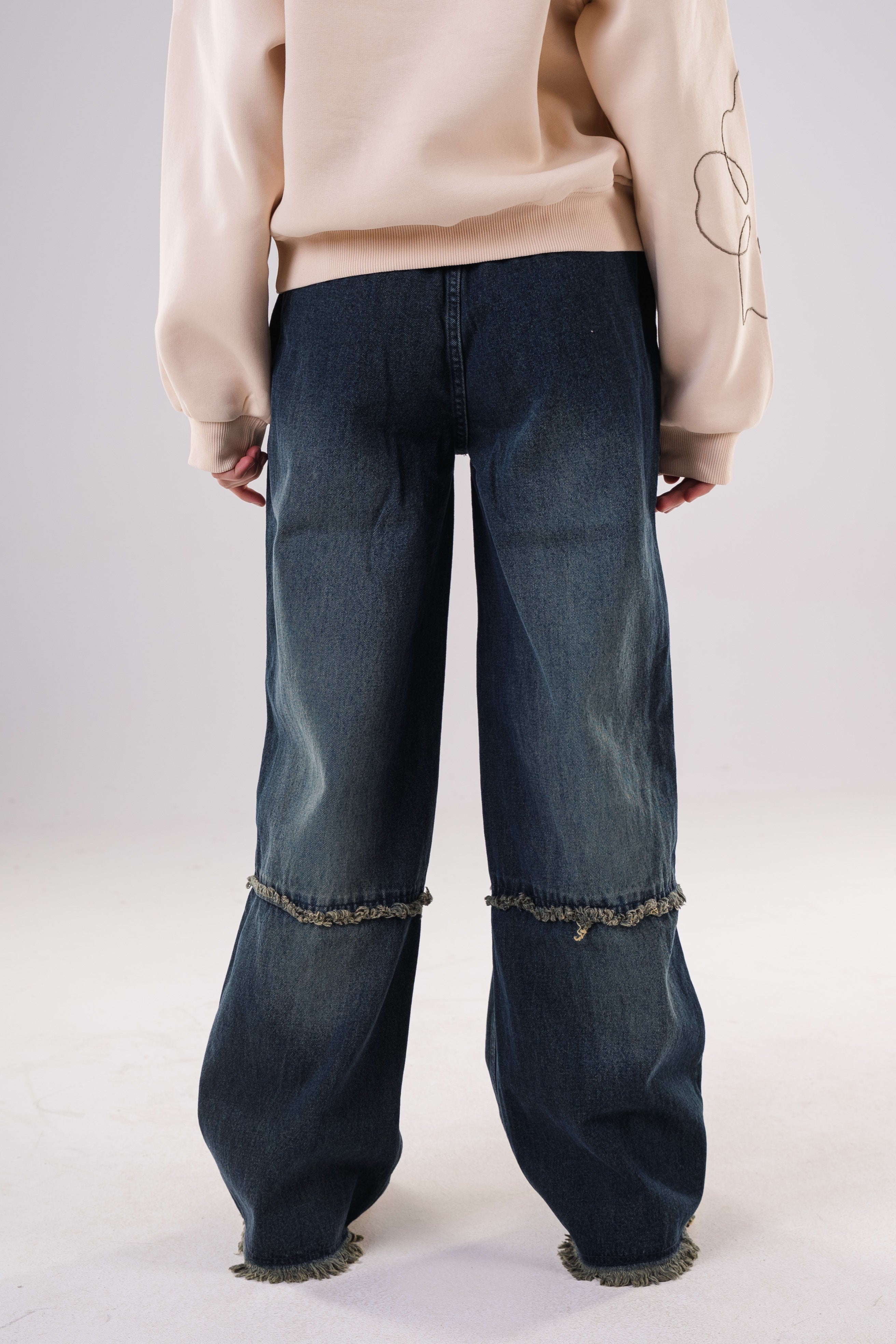 Girls Comfort-Fit Elastic Waist Denim Trousers
