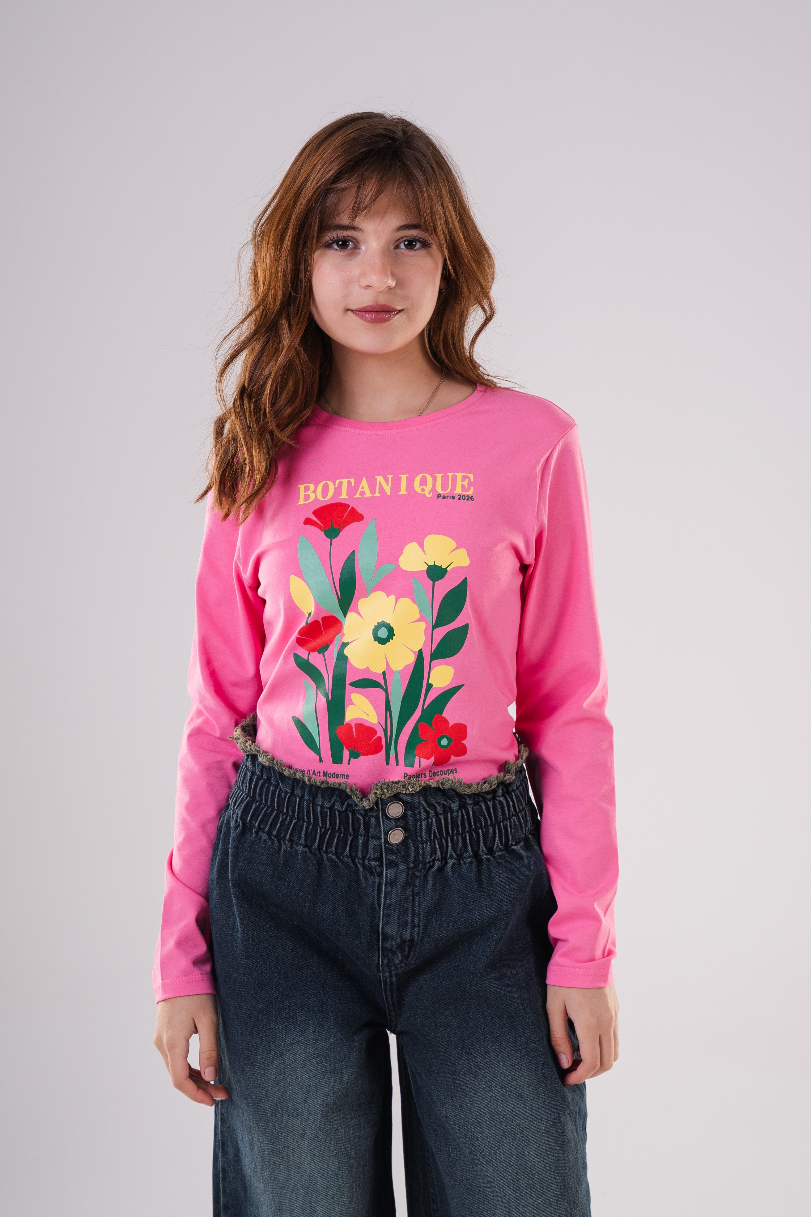 Girls Comfy Cotton Long-Sleeve Top