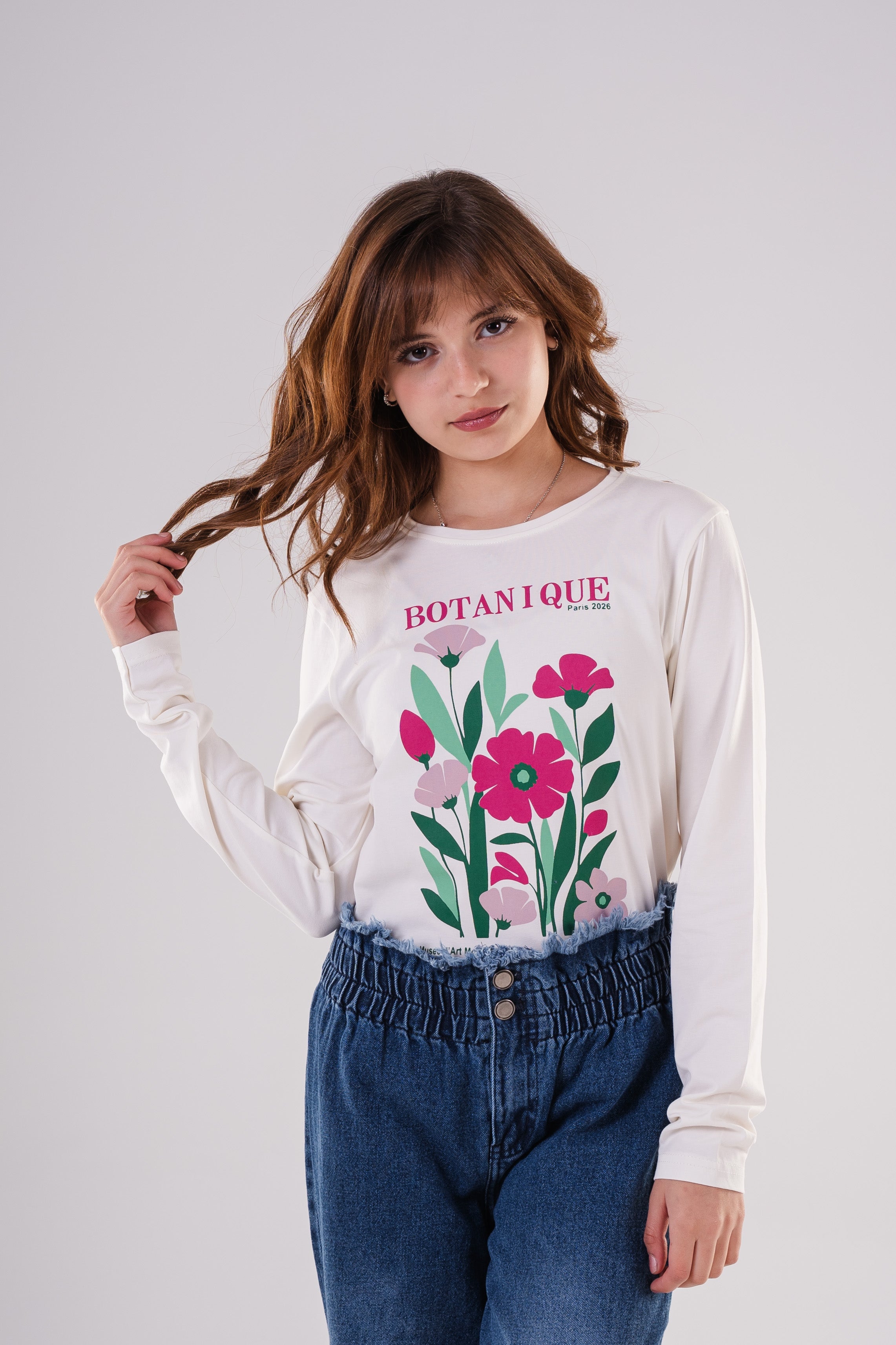 Girls Comfy Cotton Long-Sleeve Top