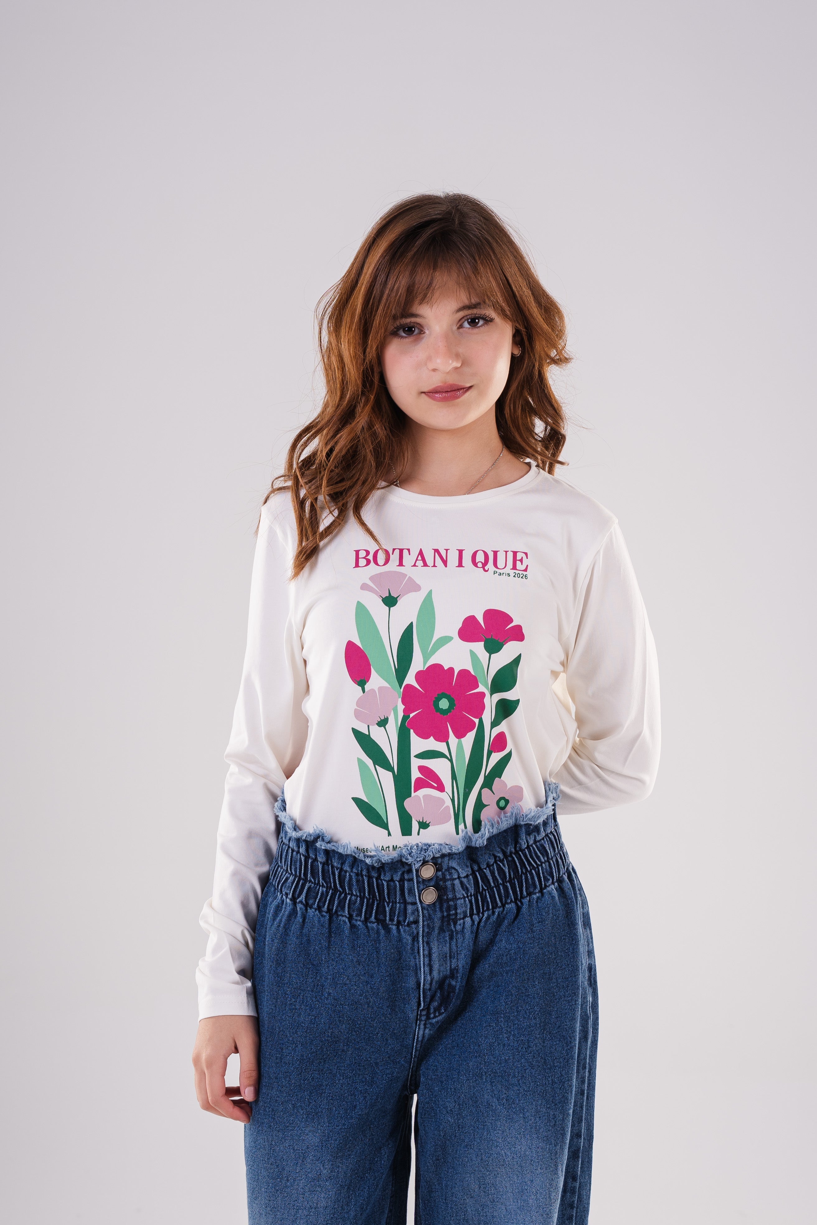 Girls Comfy Cotton Long-Sleeve Top