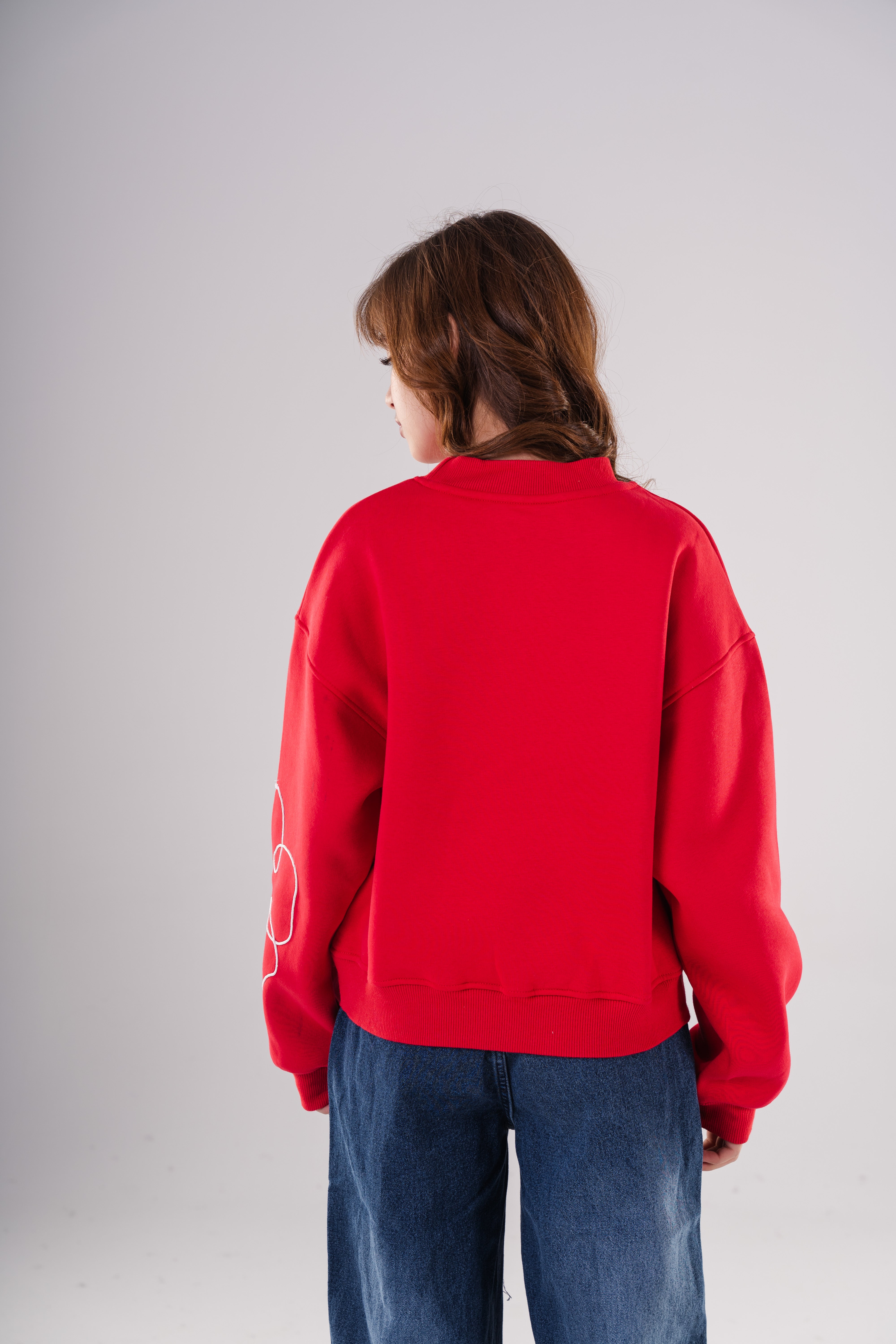 Girls Unique Crewneck Knit Sweatshirt