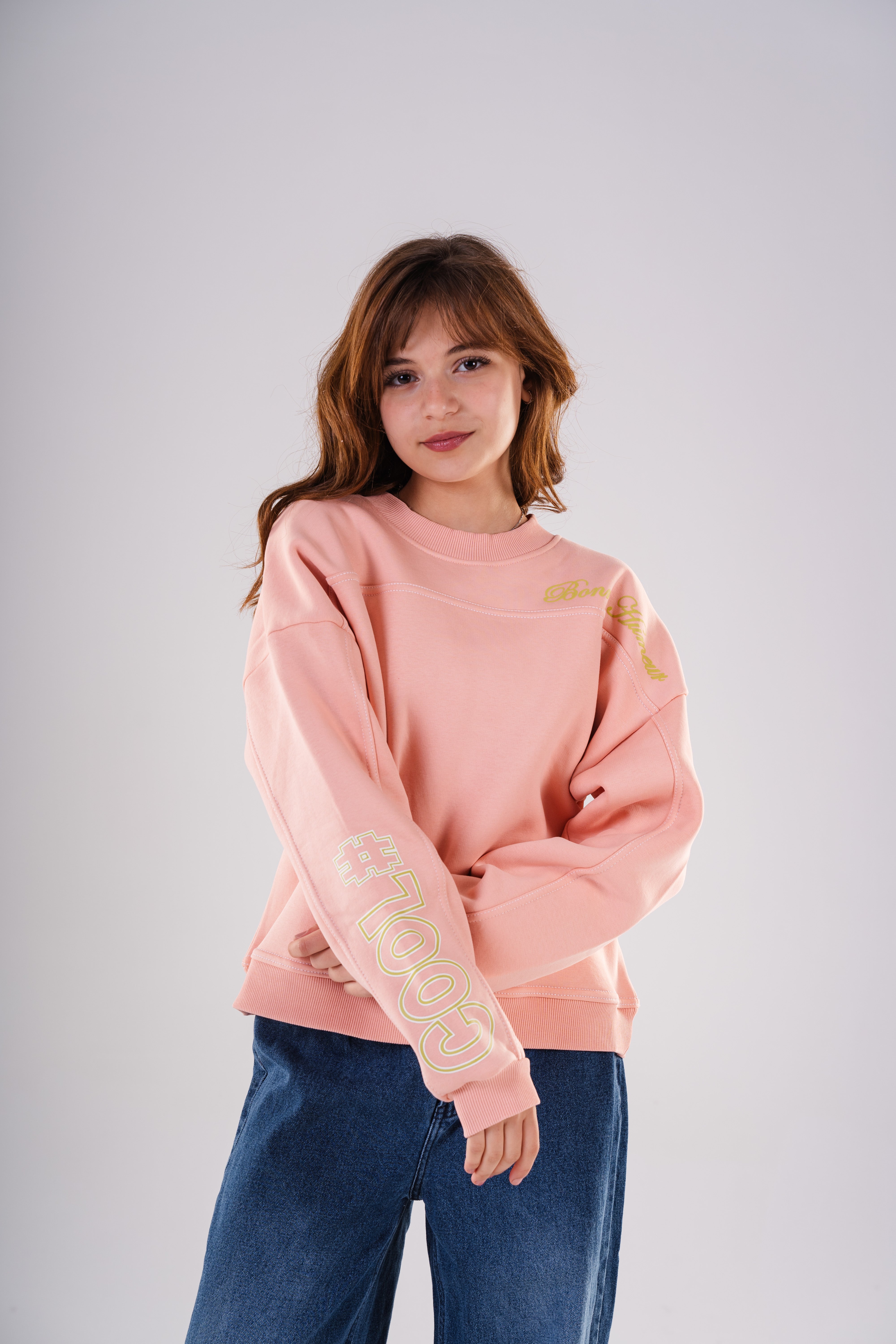 Girls Neon Script Crewneck Sweatshirt