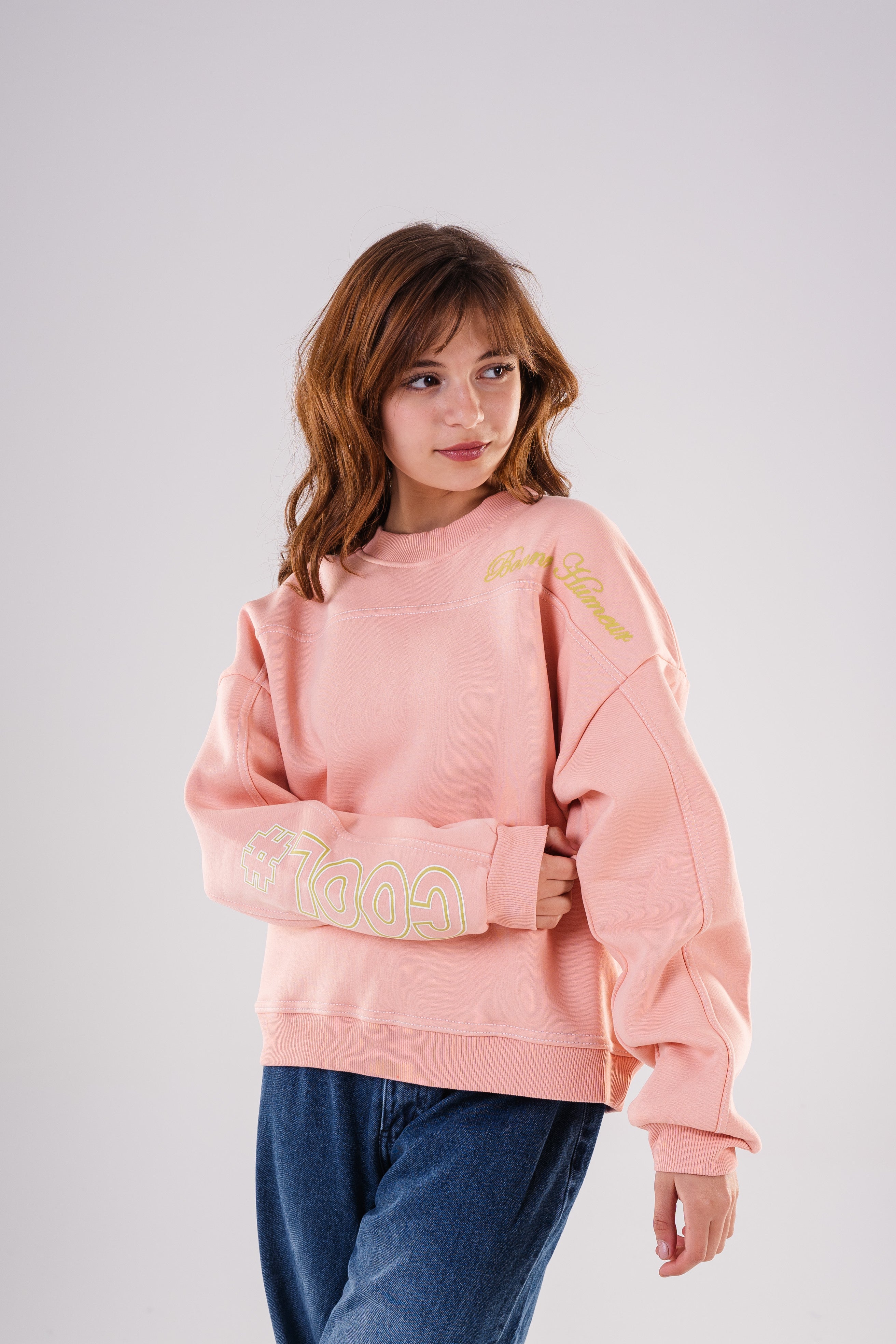 Girls Neon Script Crewneck Sweatshirt