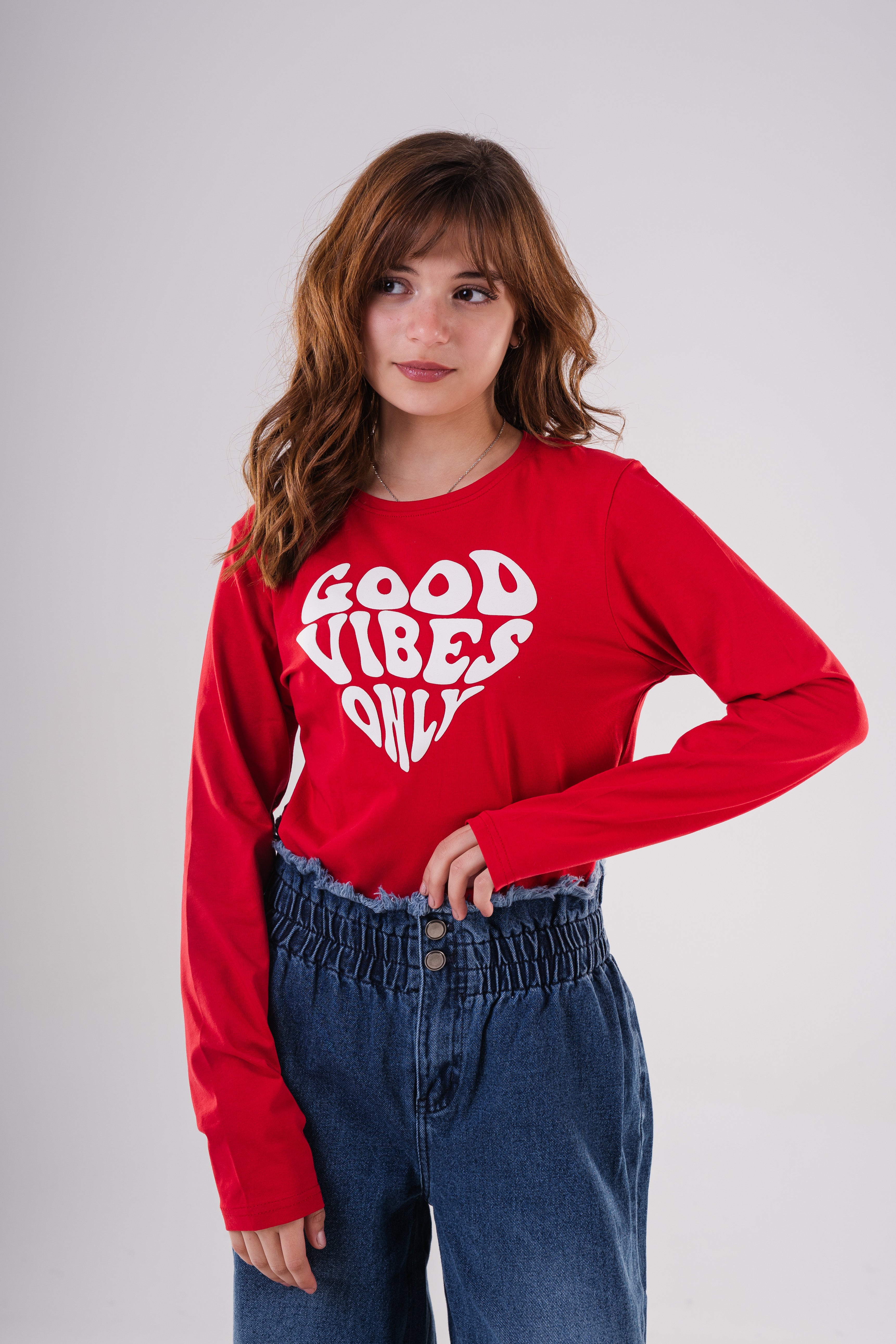 Girls Graphic Crewneck Cotton Sweatshirt