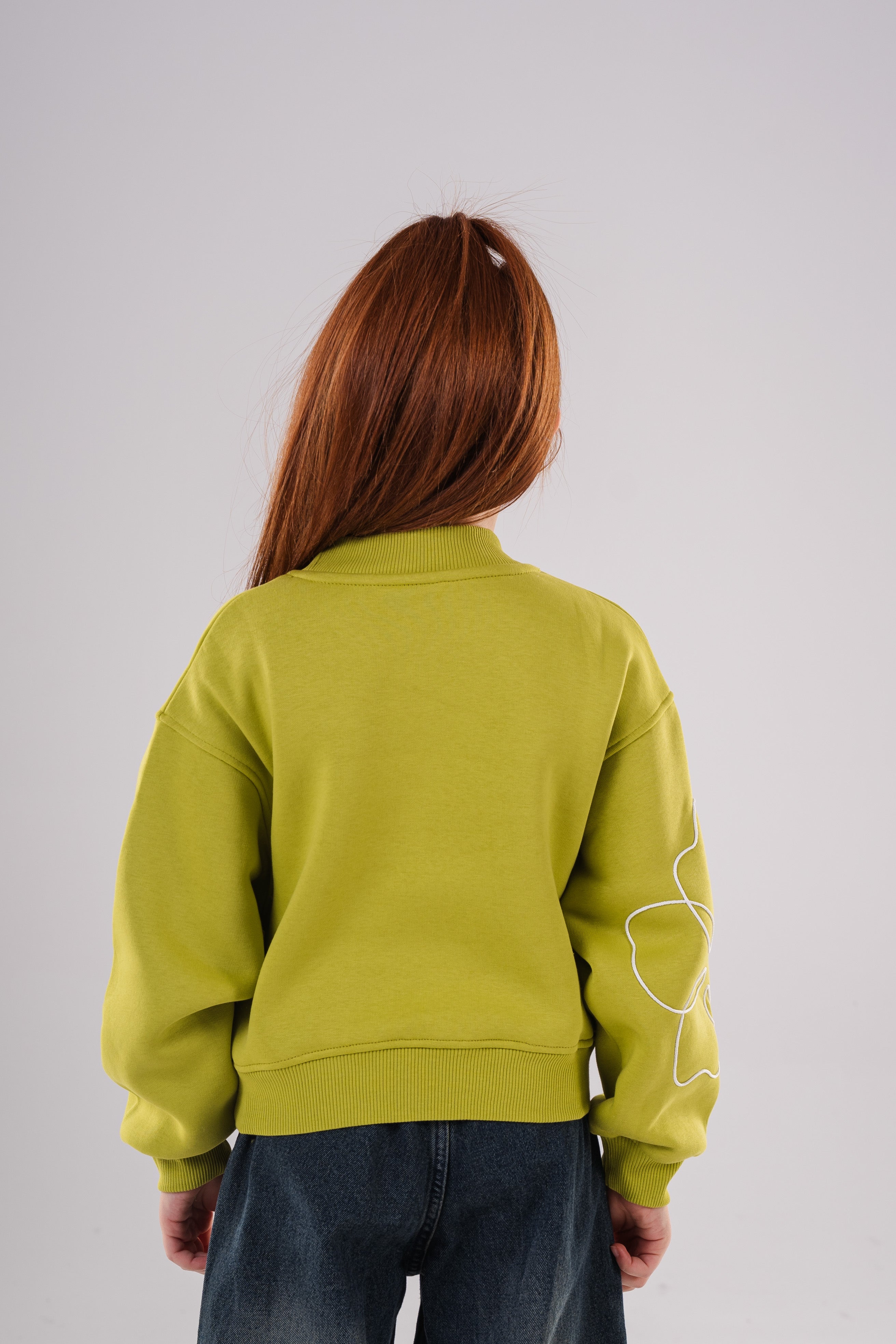 Girls Unique Crewneck Knit Sweatshirt