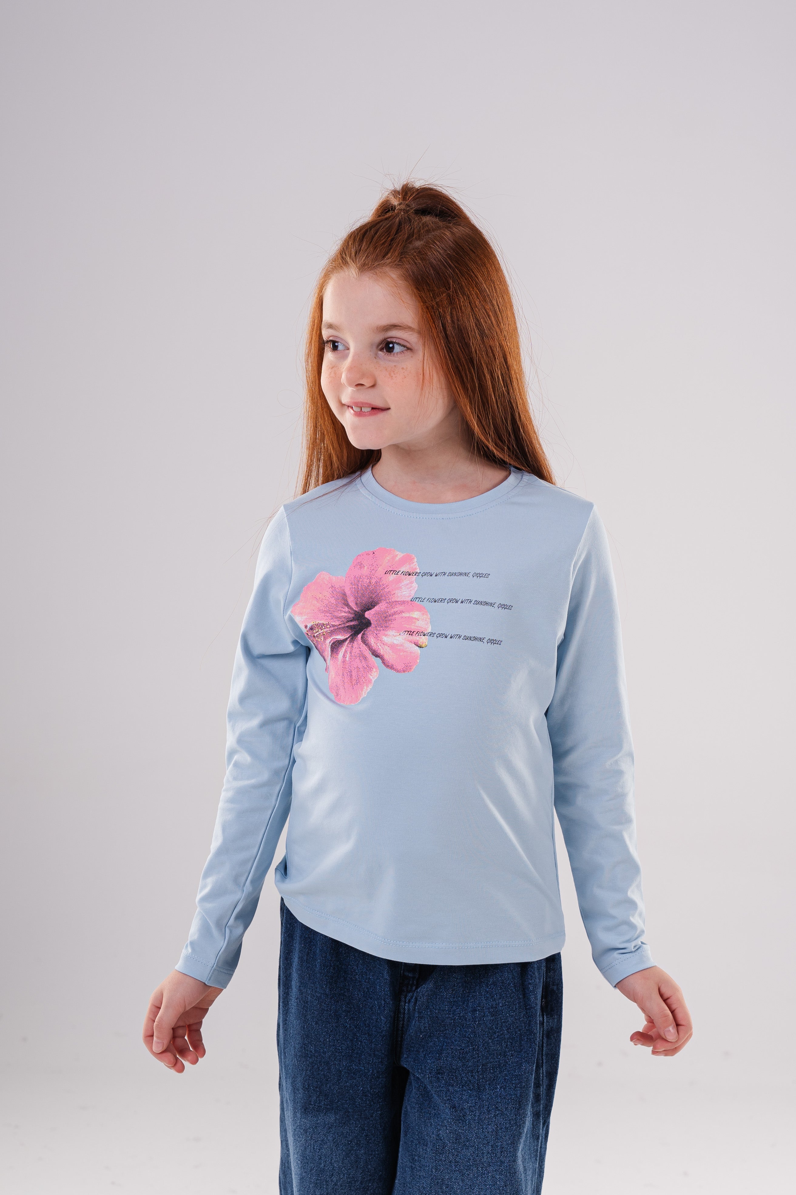 Girls Floral Print Casual Sweatshirt