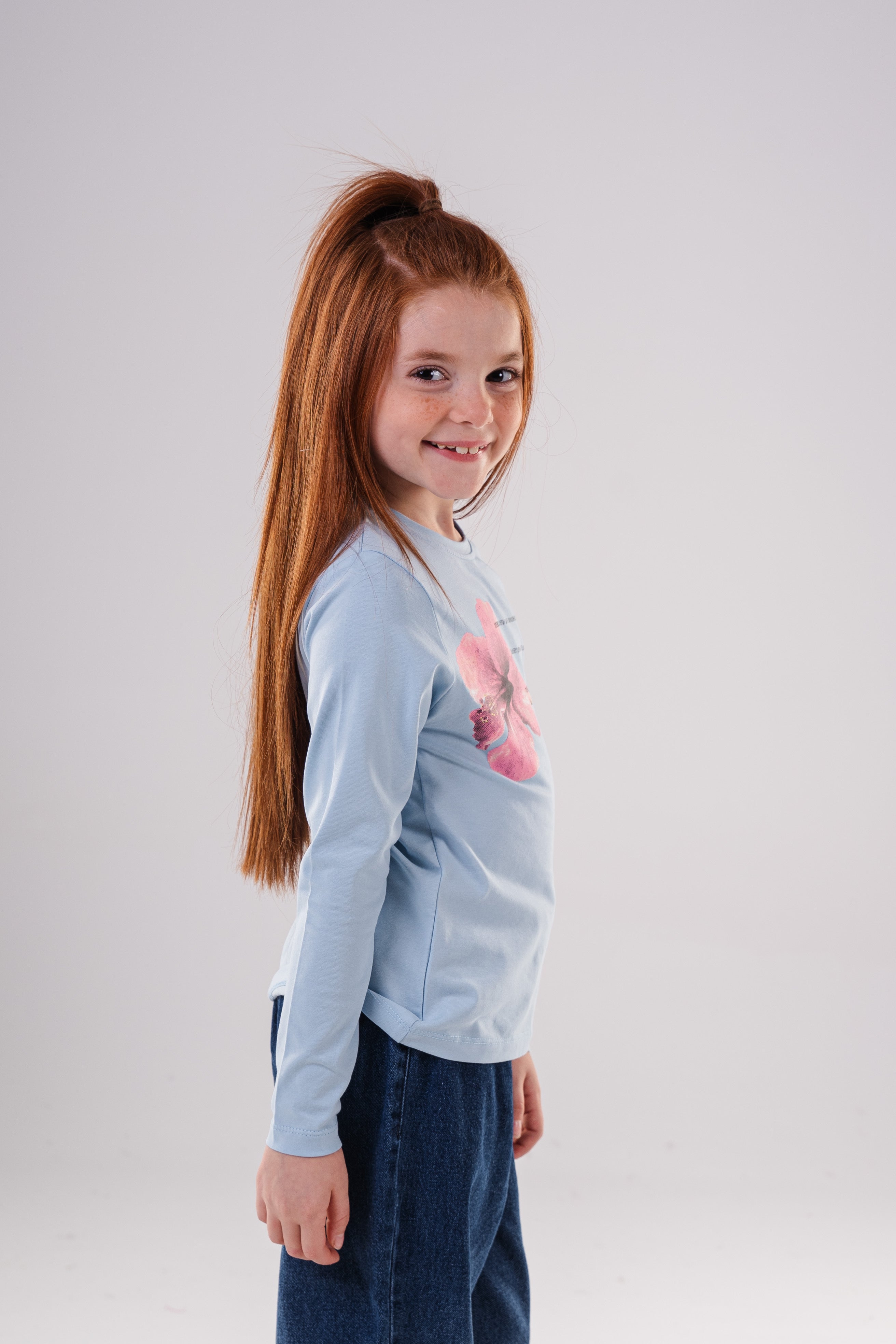 Girls Floral Print Casual Sweatshirt