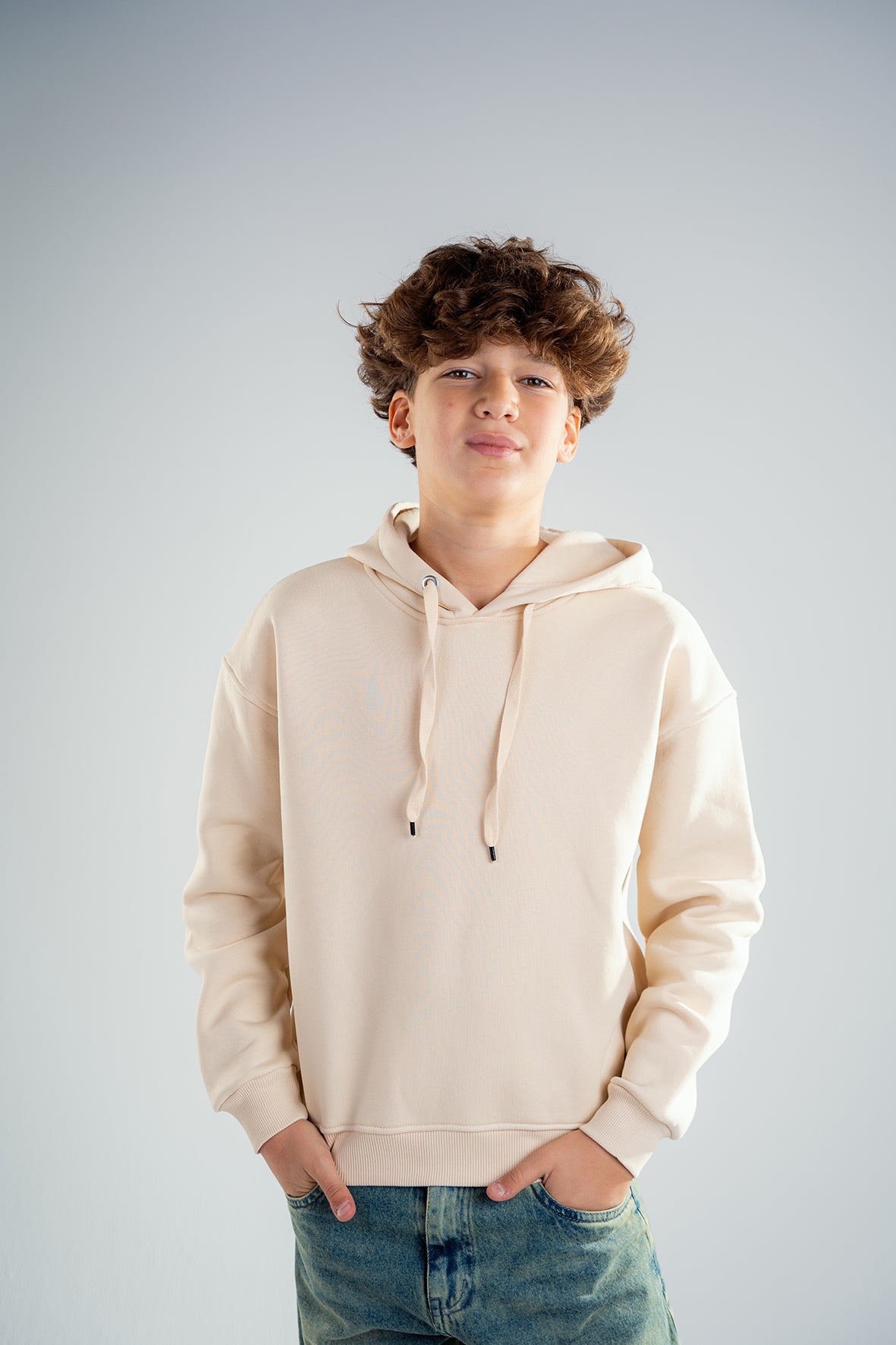 Boys Essential Hoodie with Embossed Lion Back