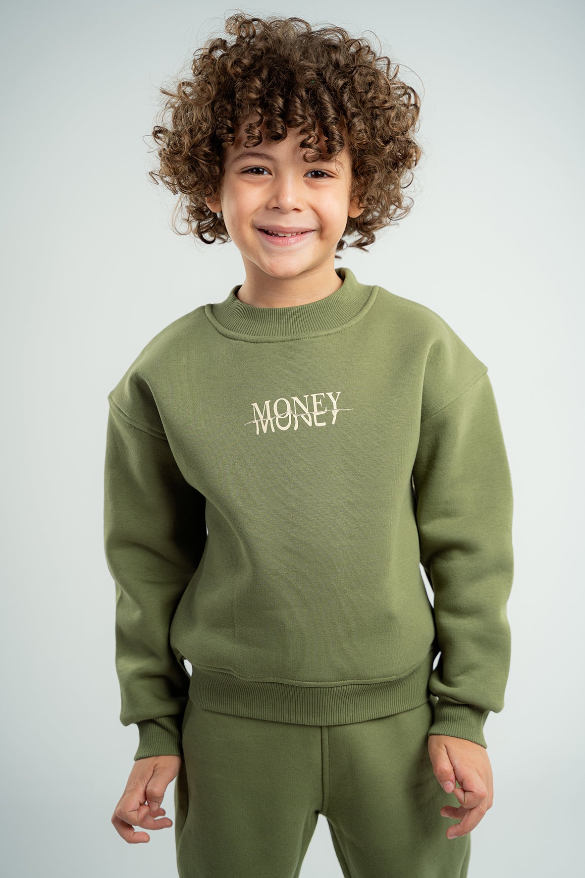 Boys Olive Pajamas With Print On Back