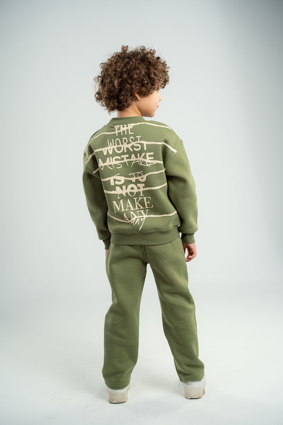 Boys Olive Pajamas With Print On Back