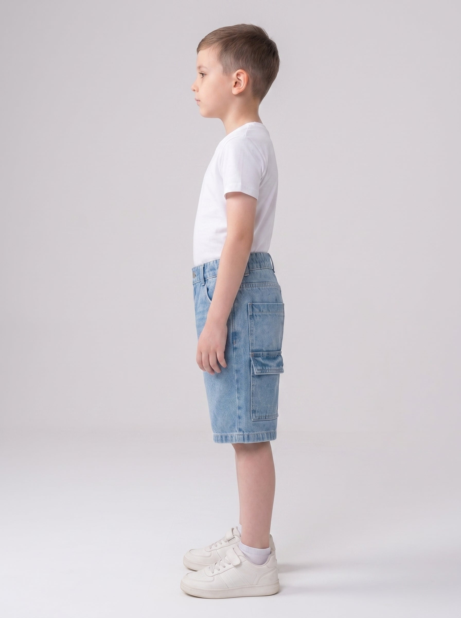 Boys’ Acid-Wash Denim Bermuda Shorts