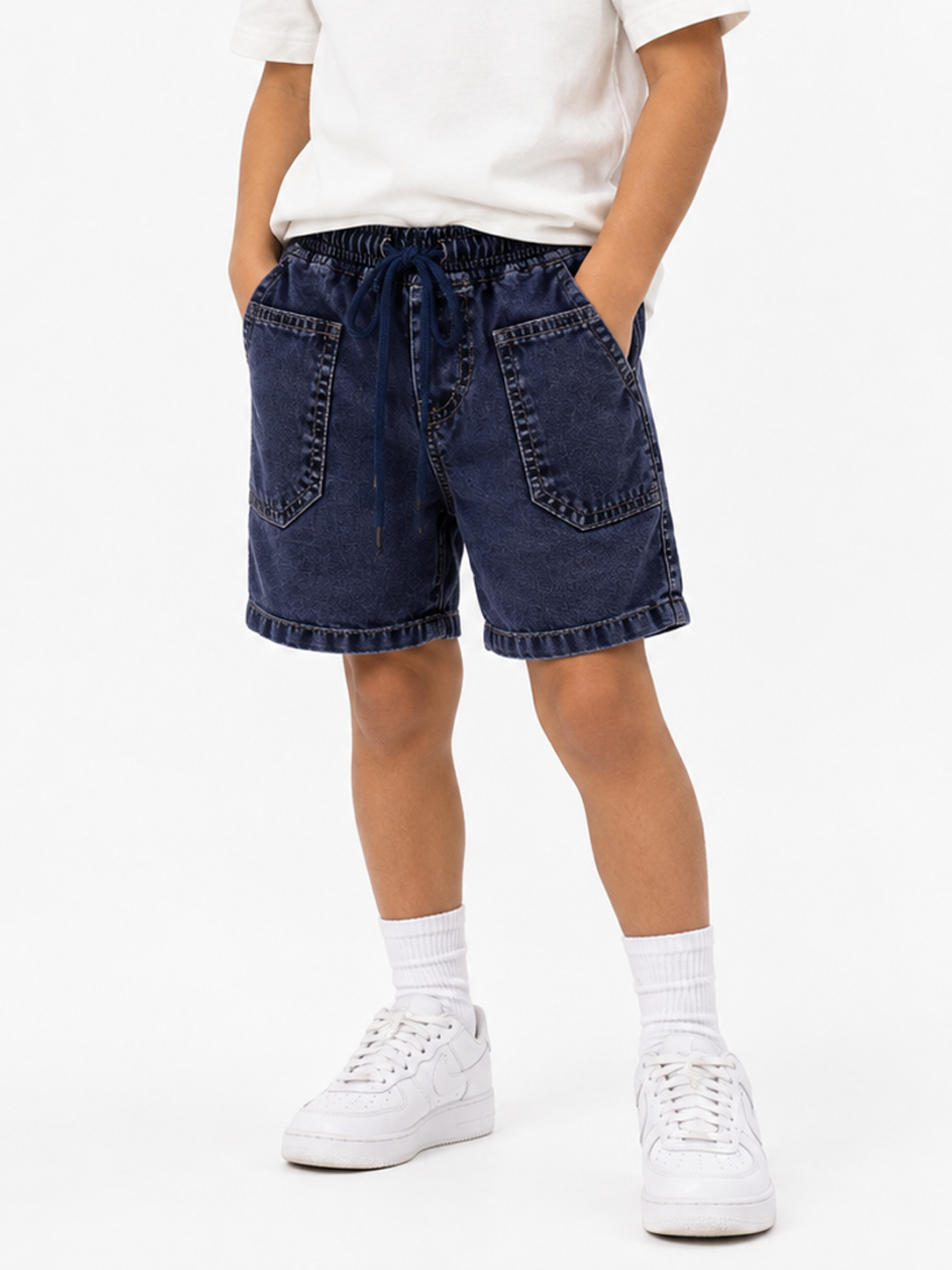 Kids' Acid-Wash Utility Shorts