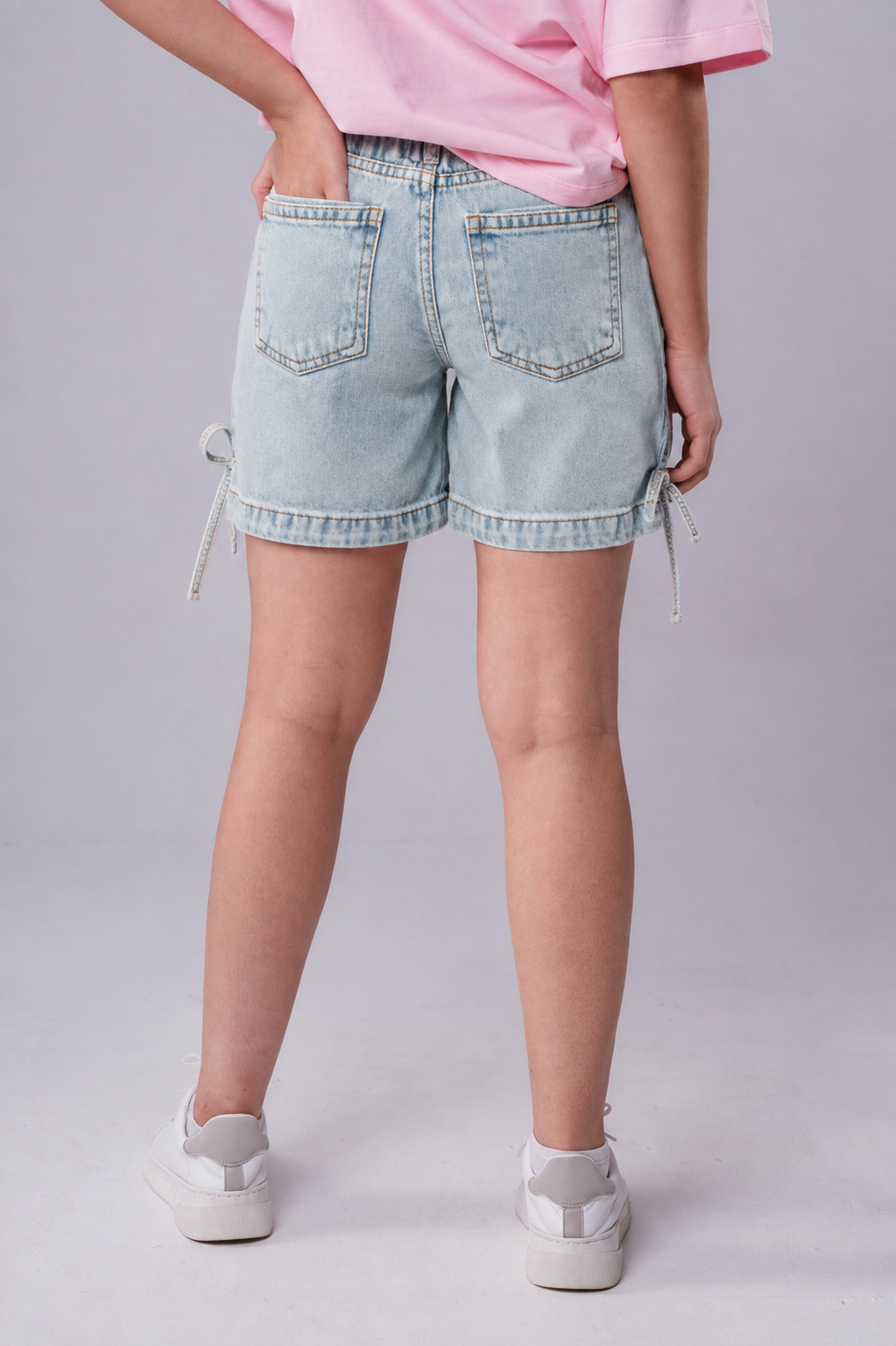 Girls' Side-Tie Denim Shorts