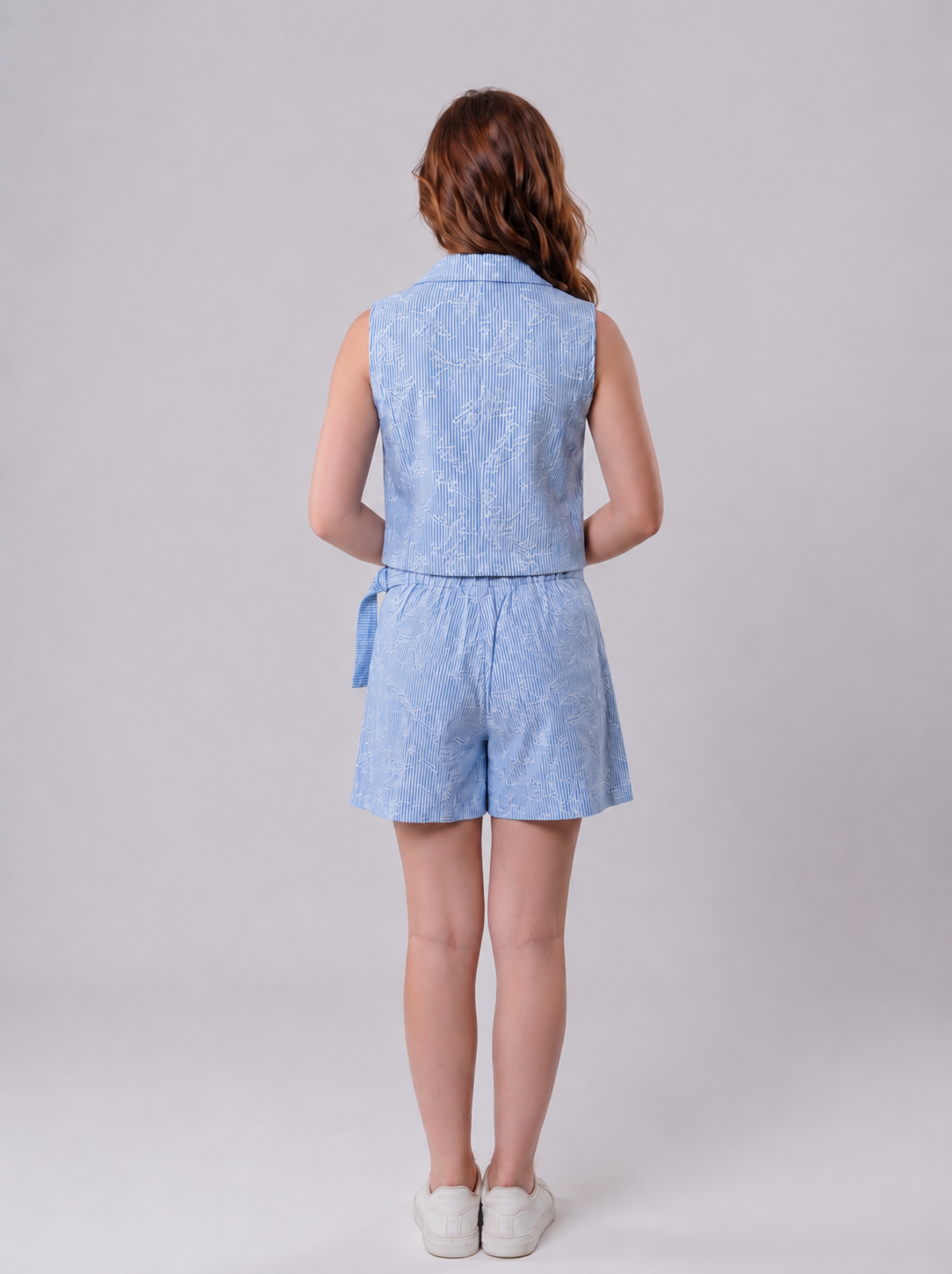 Girls’ Two-Piece Pinstripe Vest & Skirt Set