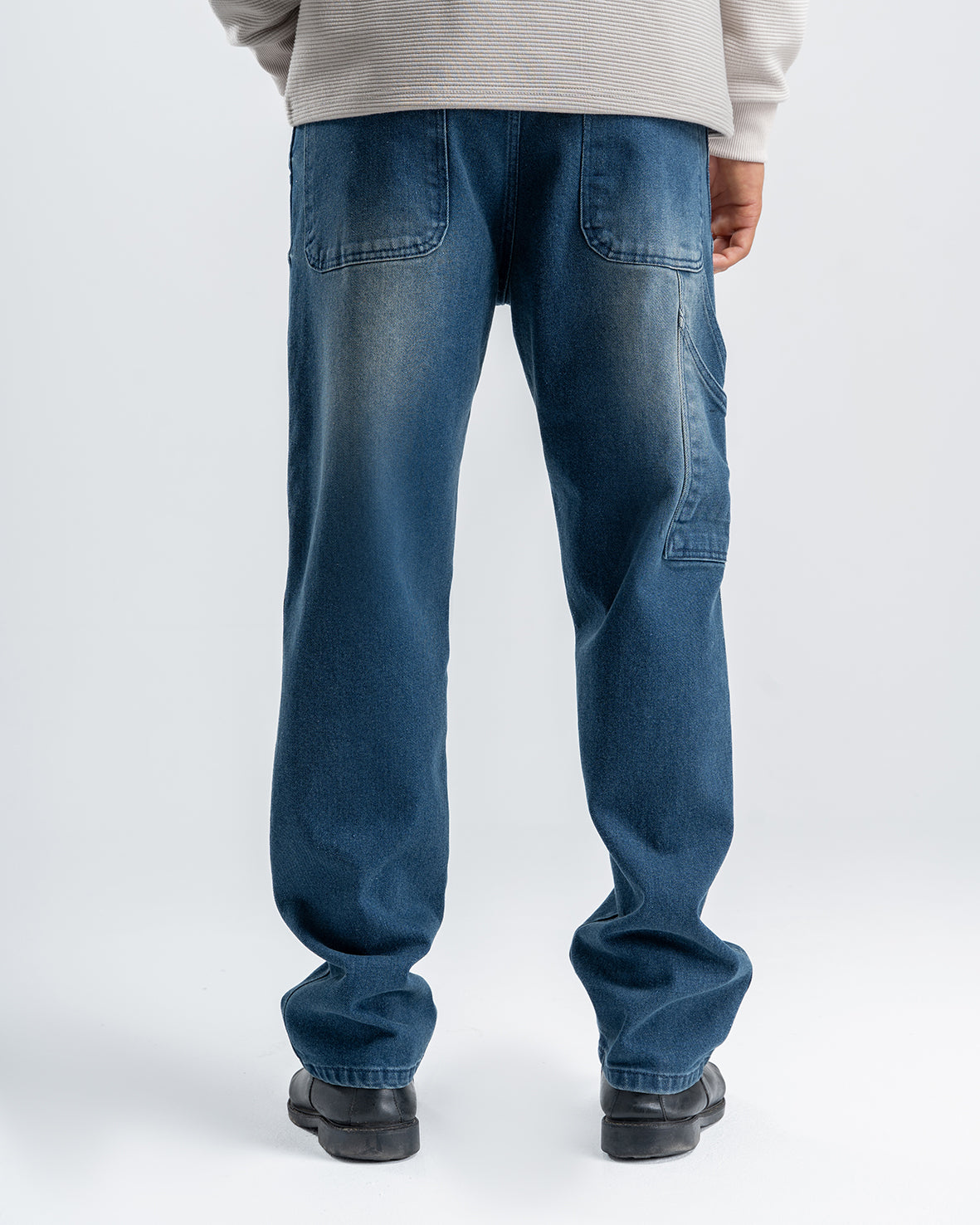 Men's Straight Fit Dirty Blue Denim Jeans