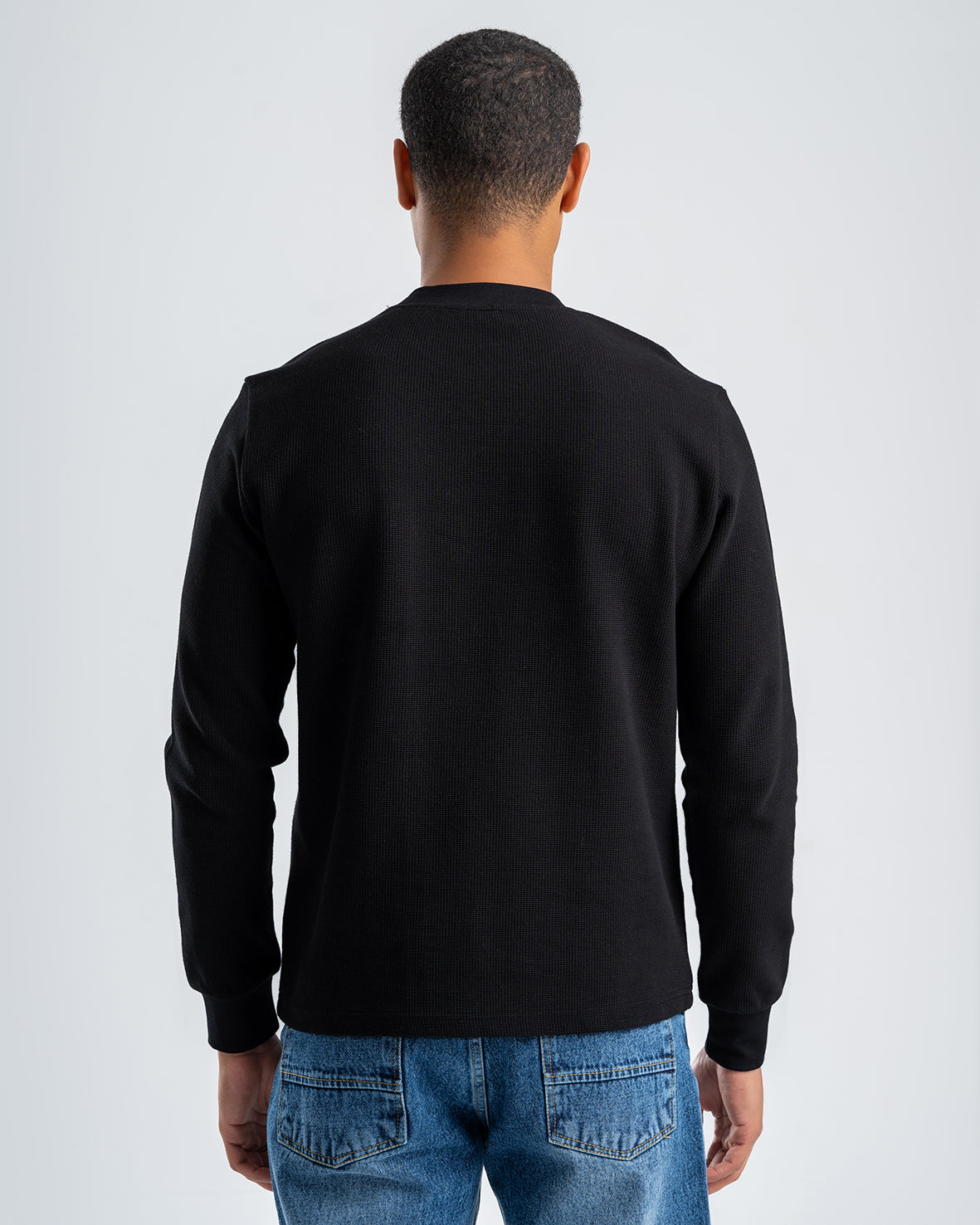 Men's Black Standard Fit Crew Neck Pullover