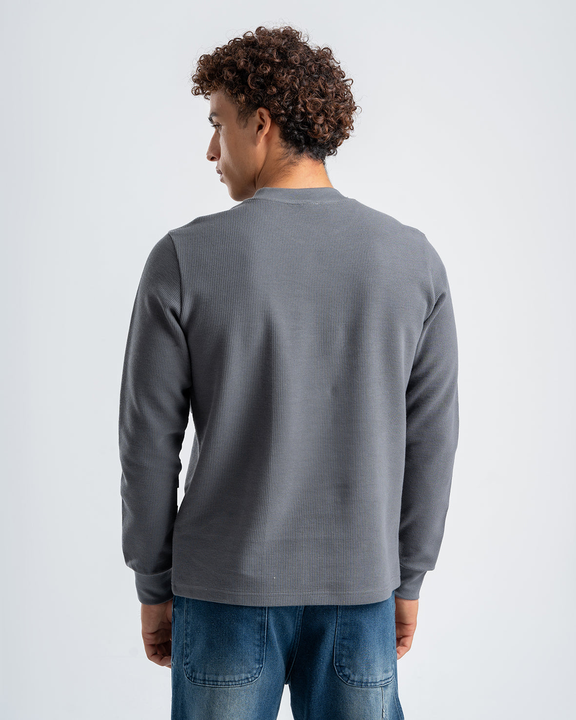 Men's Dark Gray Standard Fit Crew Neck Pullover