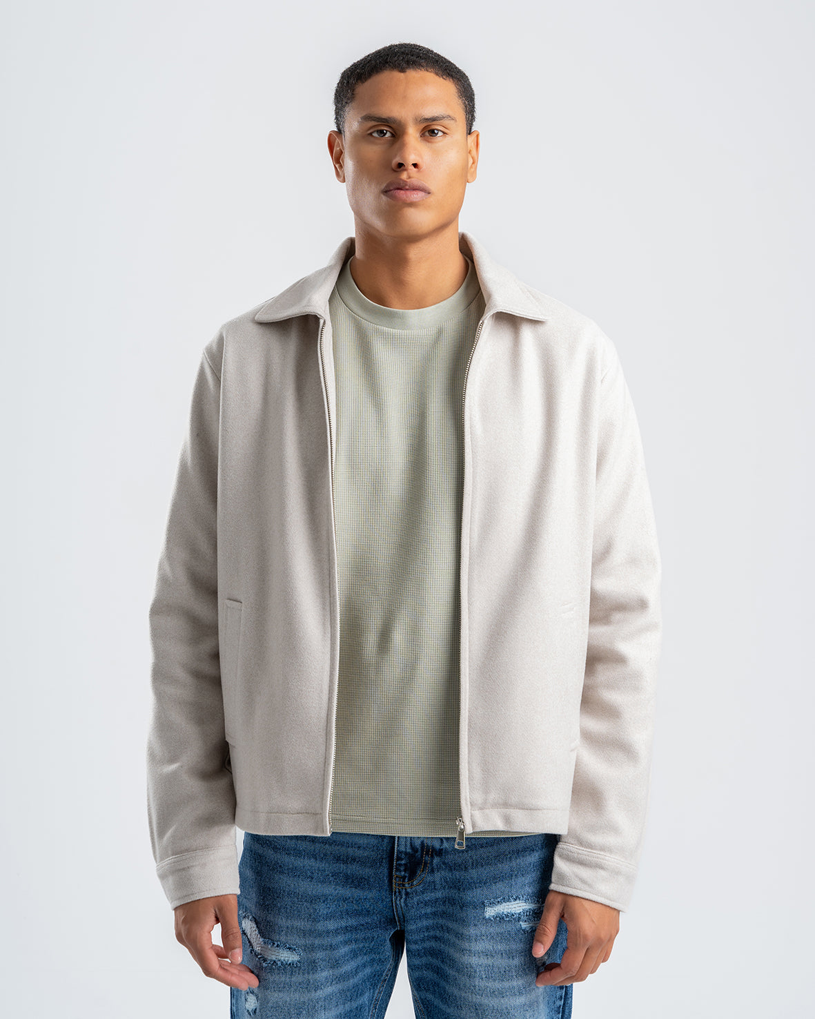 Men's zip-up Light Beige Gogh jacket