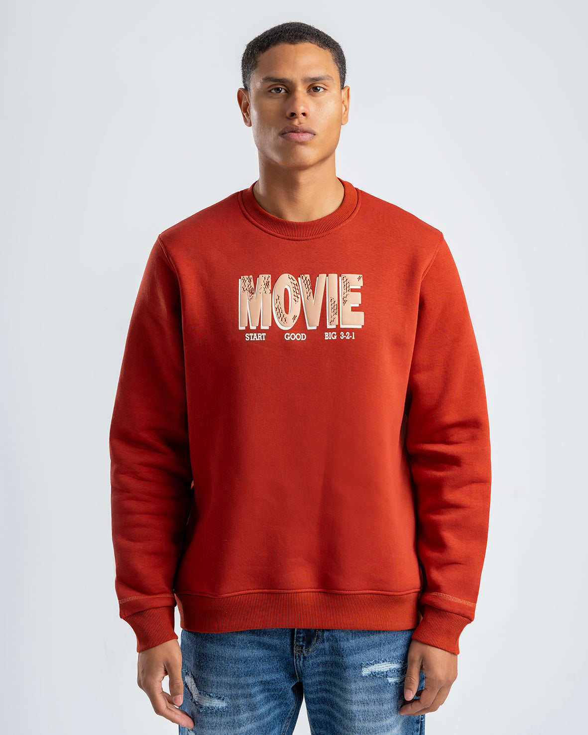 Men's Printed Brick Fleece Sweatshirt