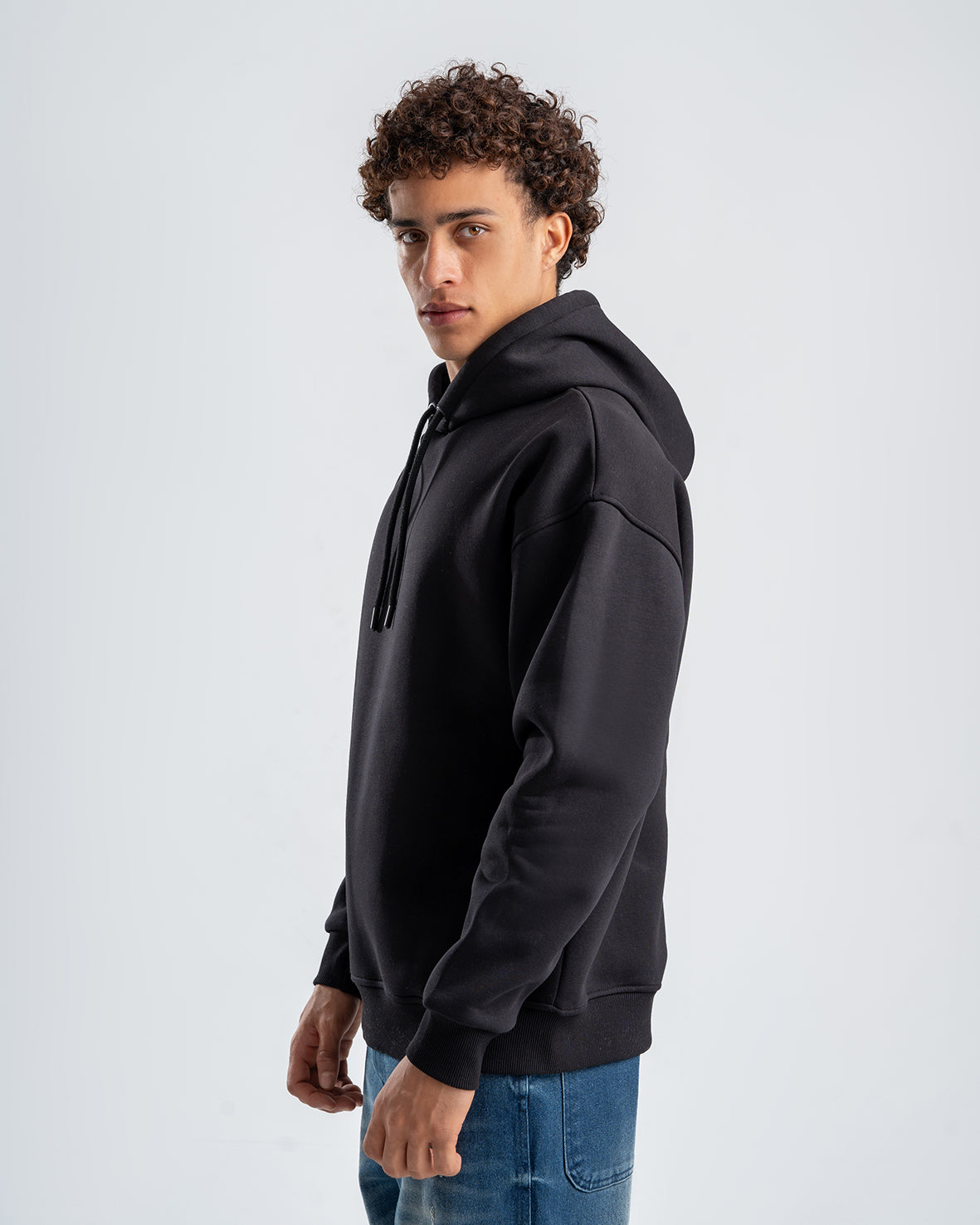 Men's Black embroidered Casual Hoodie