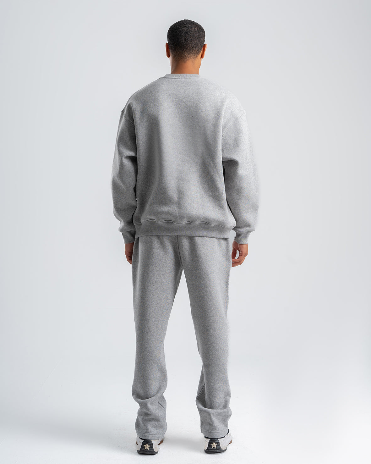 Men's Gray Basic Crew Neck Set