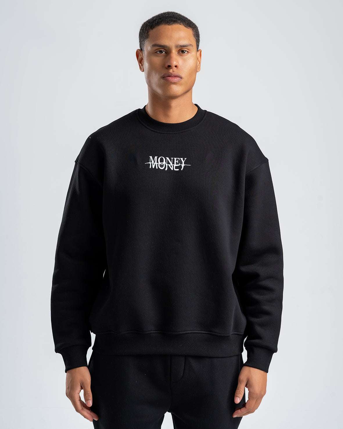 Men's Black Basic Crew Neck Set