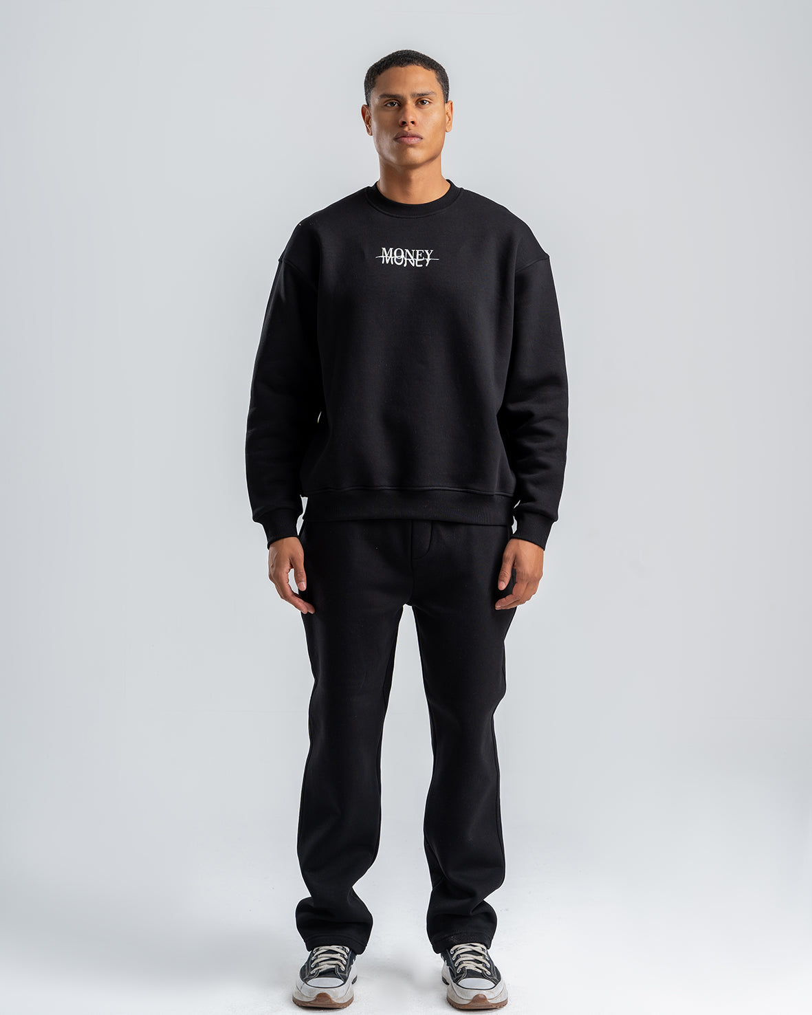 Men's Black Basic Crew Neck Set