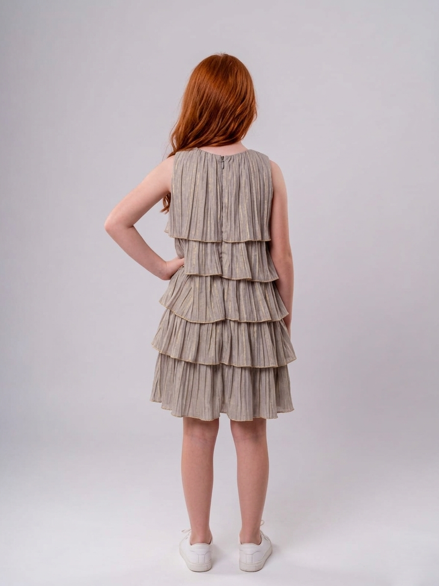 Girls’ Tiered Crinkle Gauze Dress