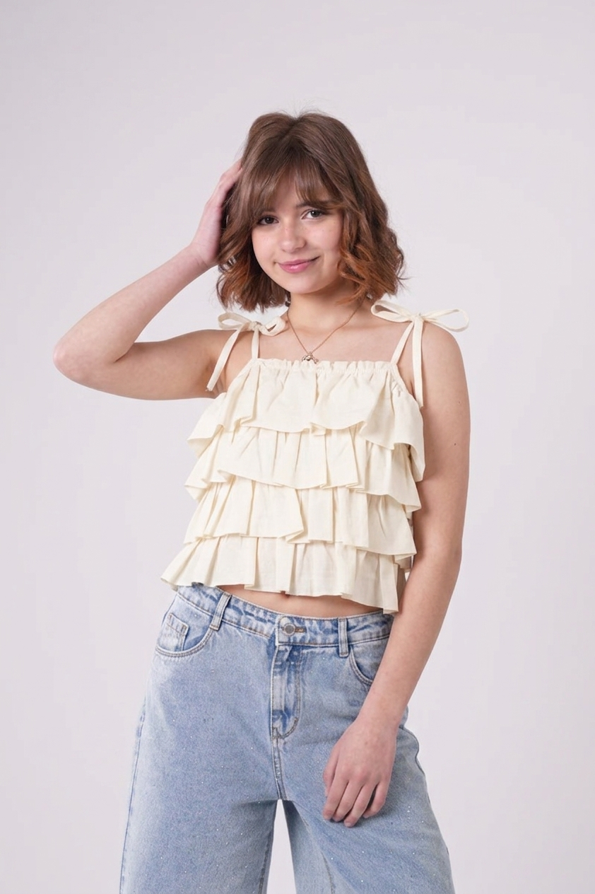 Girls’   Tiered Ruffle Celebration Cami