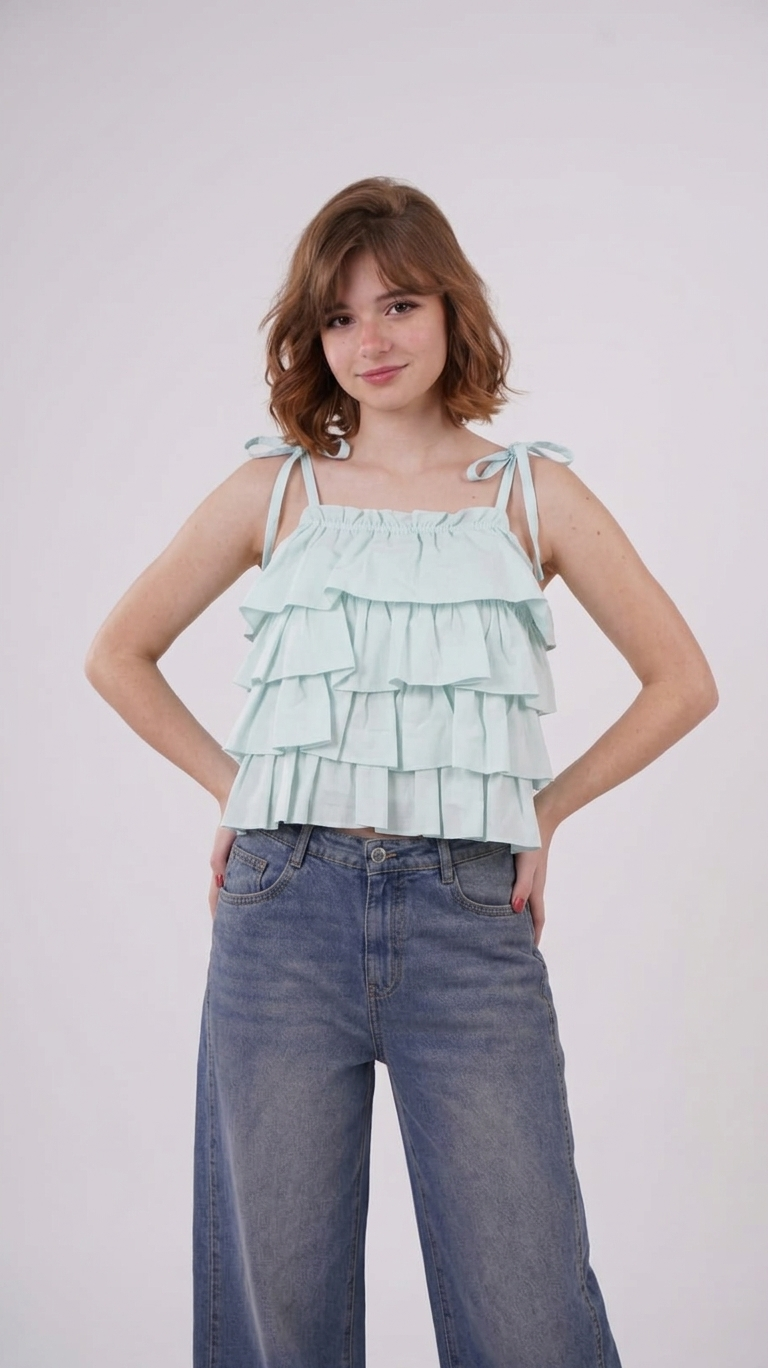 Girls’   Tiered Ruffle Celebration Cami