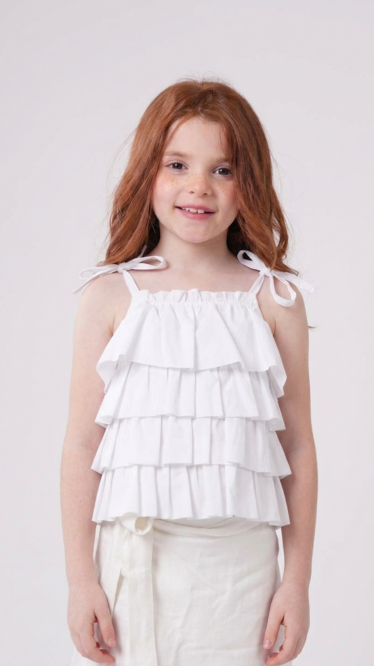Girls’   Tiered Ruffle Celebration Cami