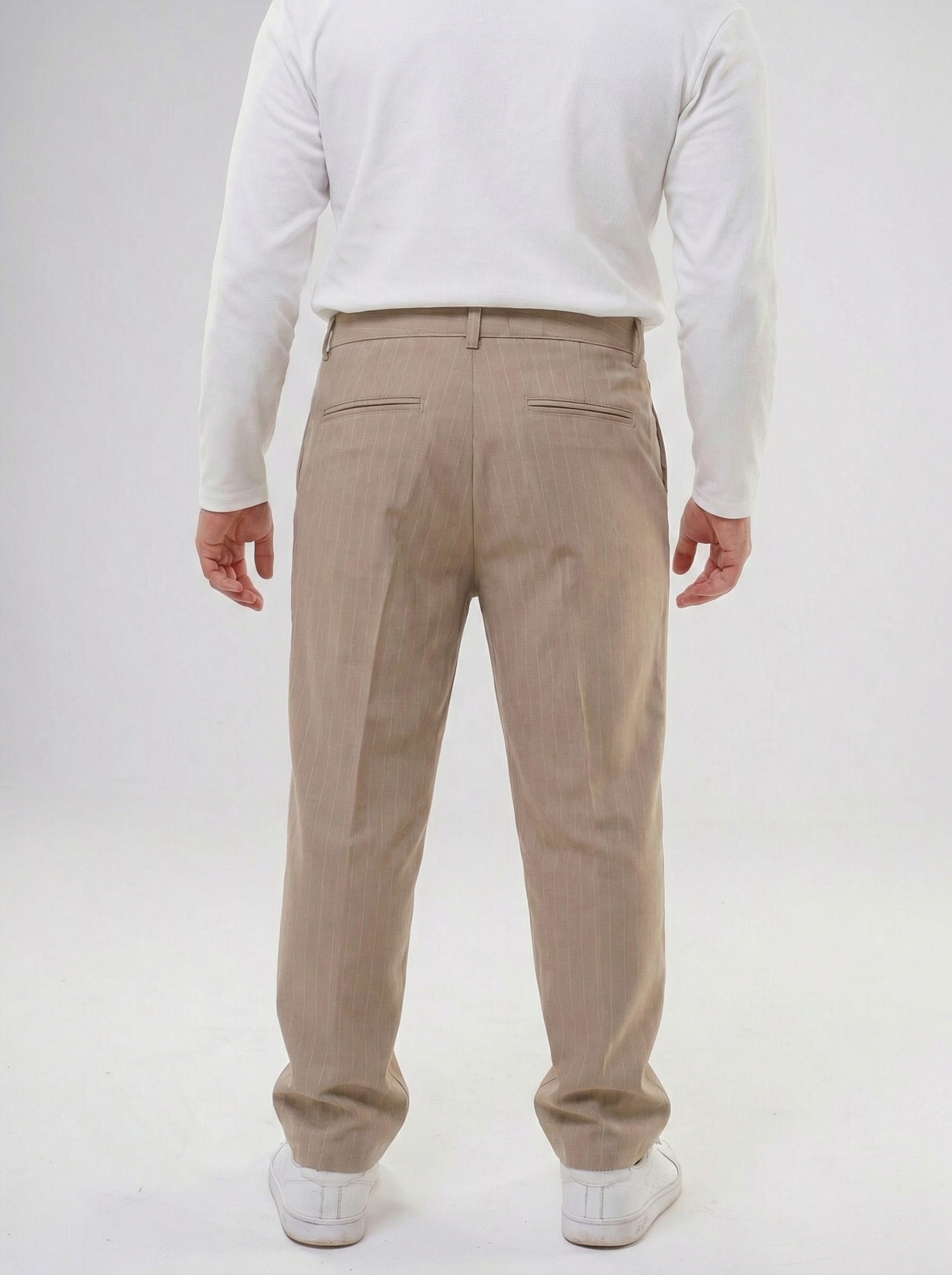 Boys’  Pinstripe Pleated Trousers – Smart-Casual Tailored Dress Pants