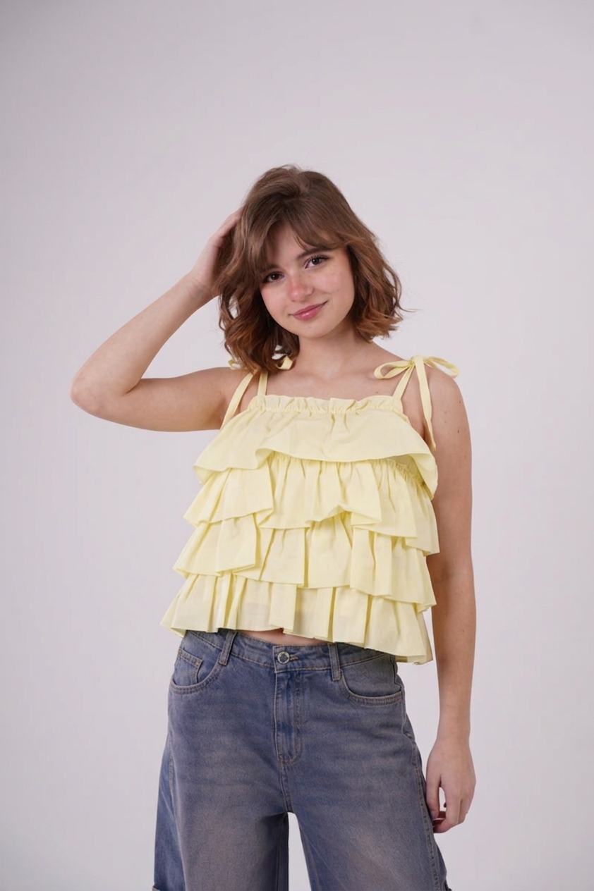 Girls’   Tiered Ruffle Celebration Cami