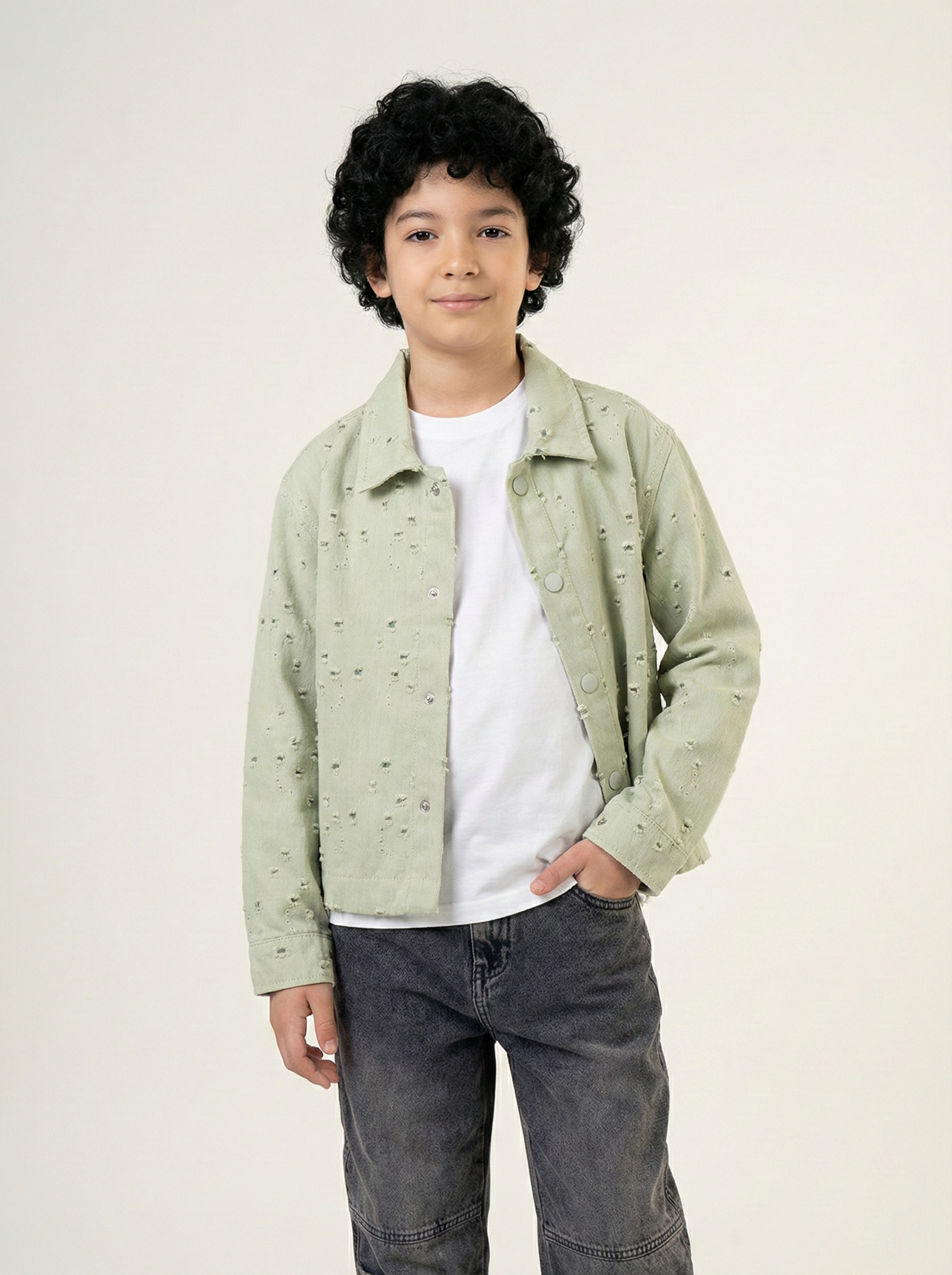 Boys’ Distressed Denim Jacket