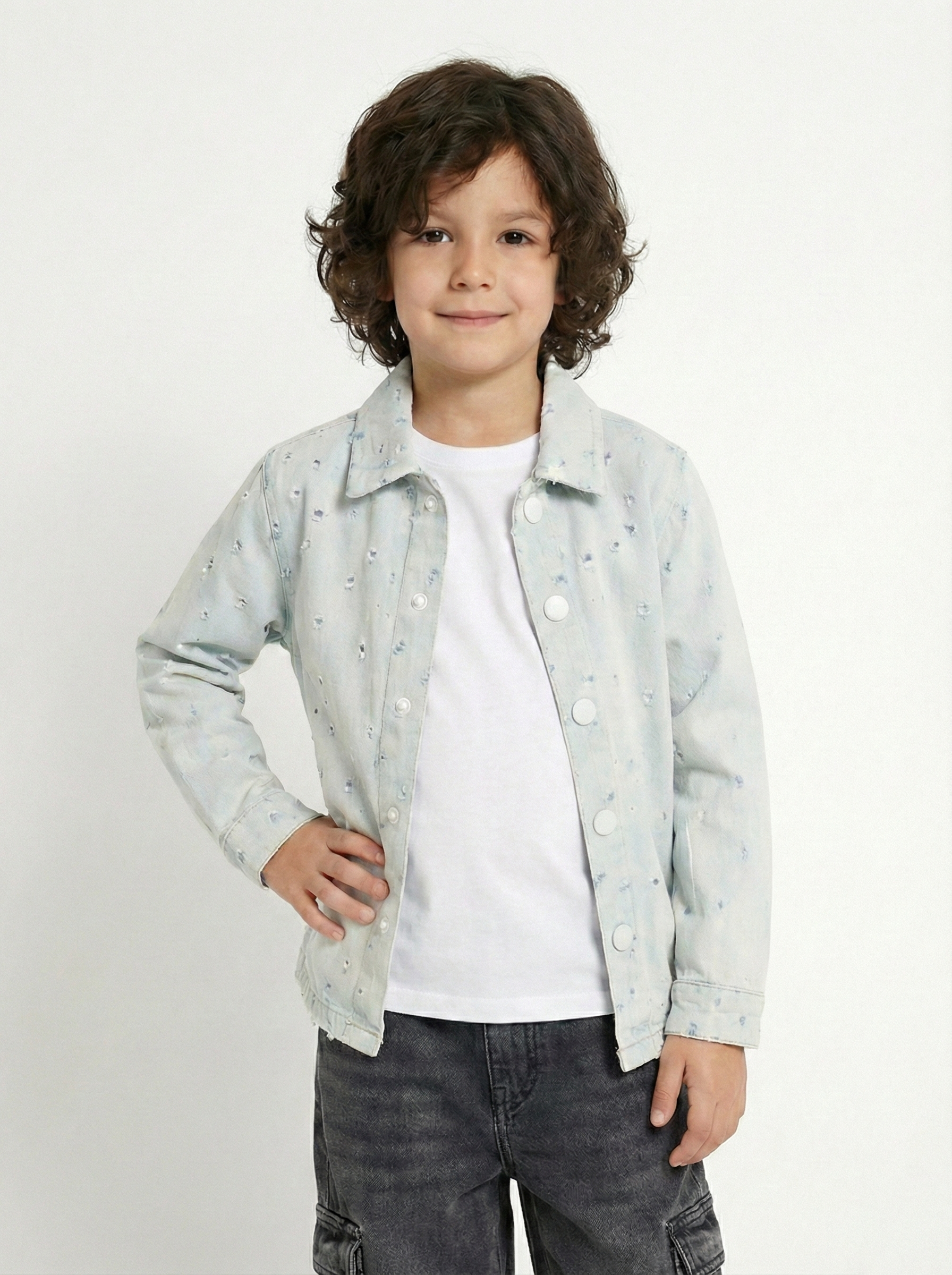Boys’ Distressed Denim Jacket