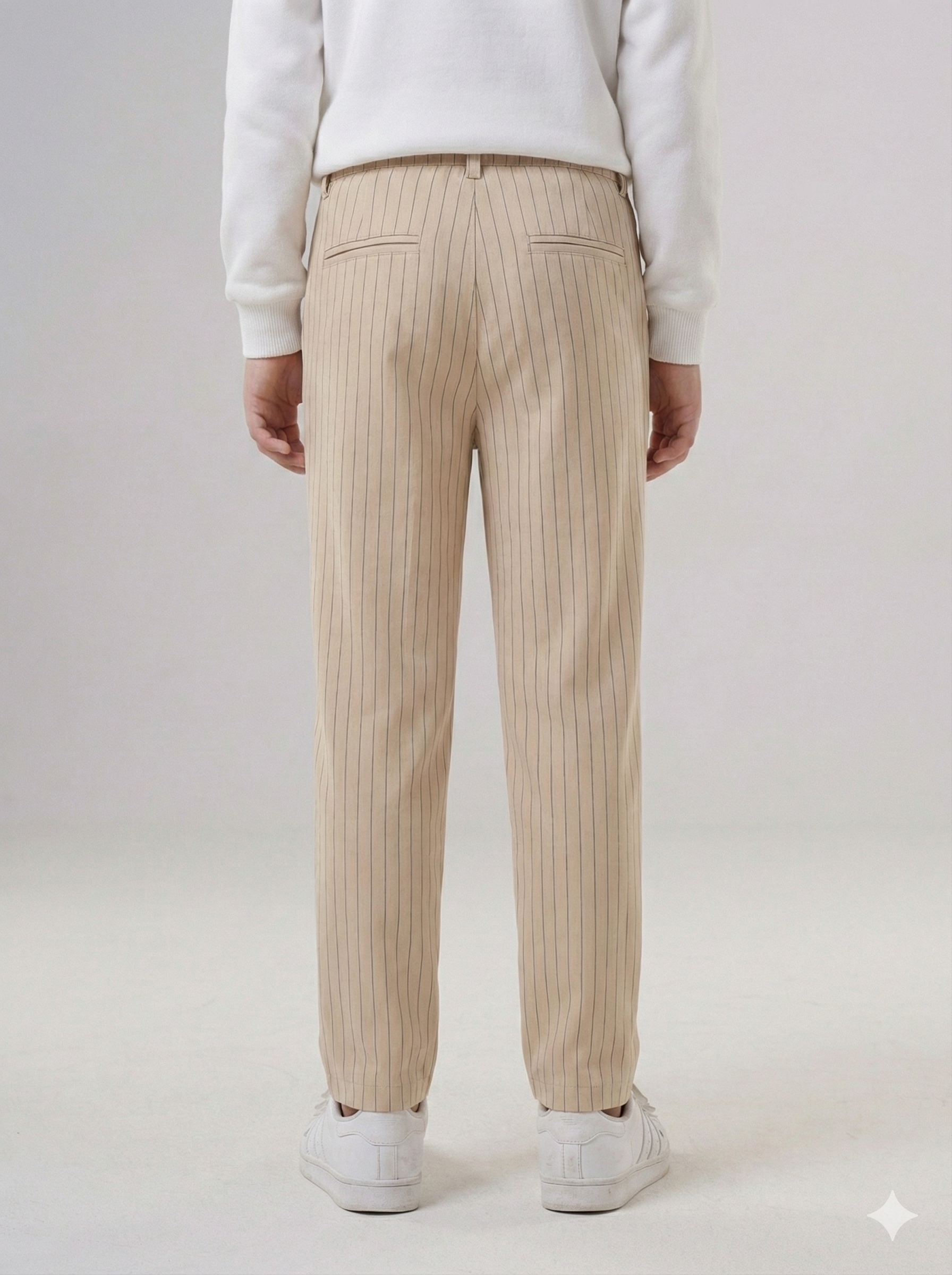 Boys’  Pinstripe Pleated Trousers – Smart-Casual Tailored Dress Pants