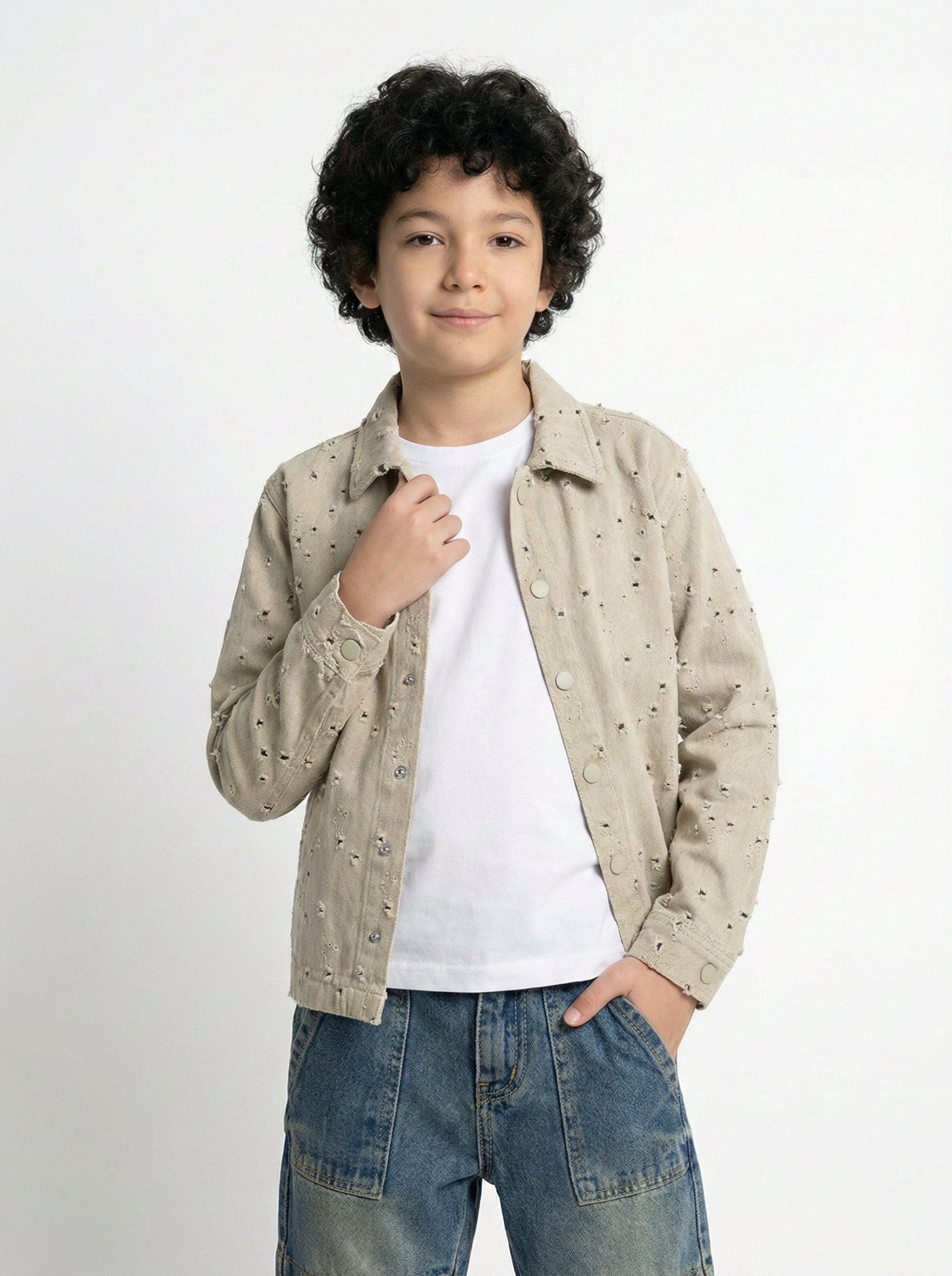 Boys’ Distressed Denim Jacket